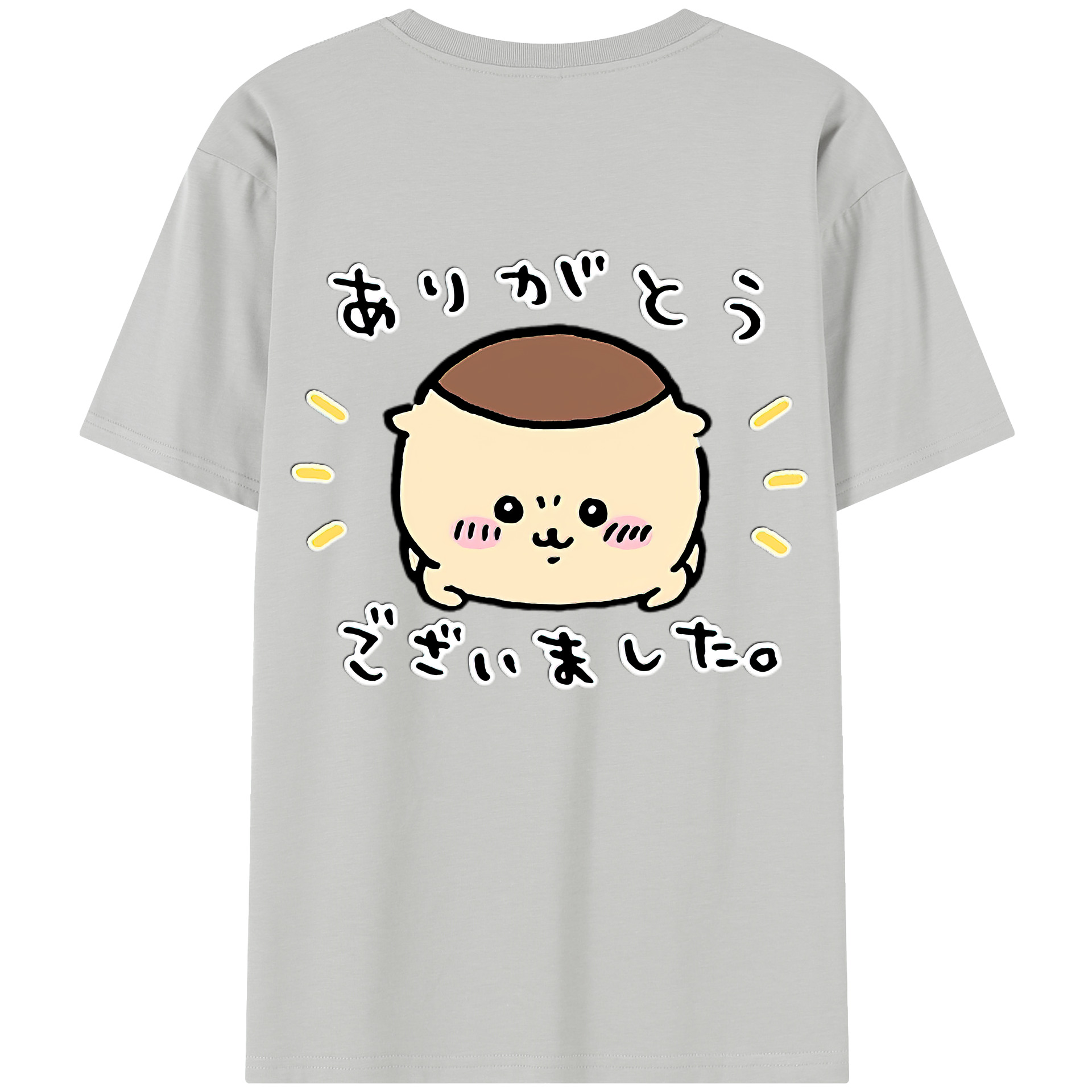 （画像用） ちいかわ くりまんじゅう Chii-kawa kuri manjū 綿100％半袖Tシャツ（背面プリント）