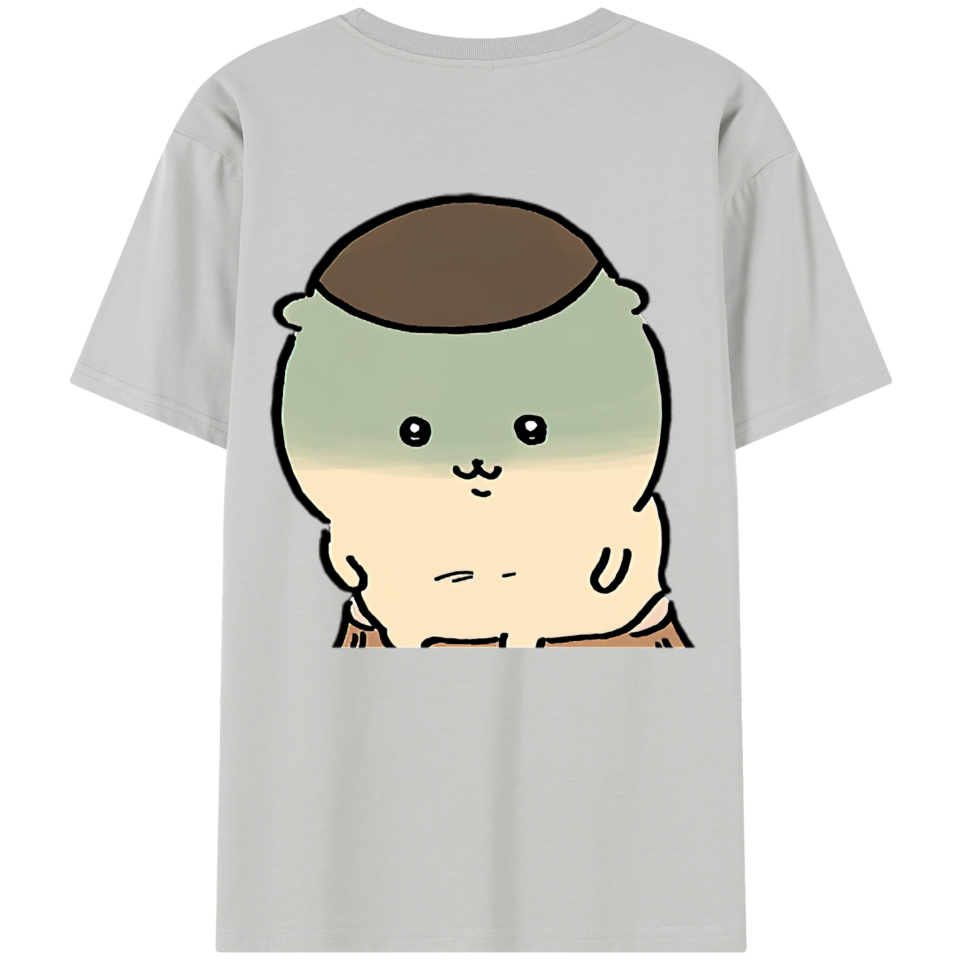 （画像用） ちいかわ くりまんじゅう Chii-kawa kuri manjū 綿100％半袖Tシャツ（背面プリント）