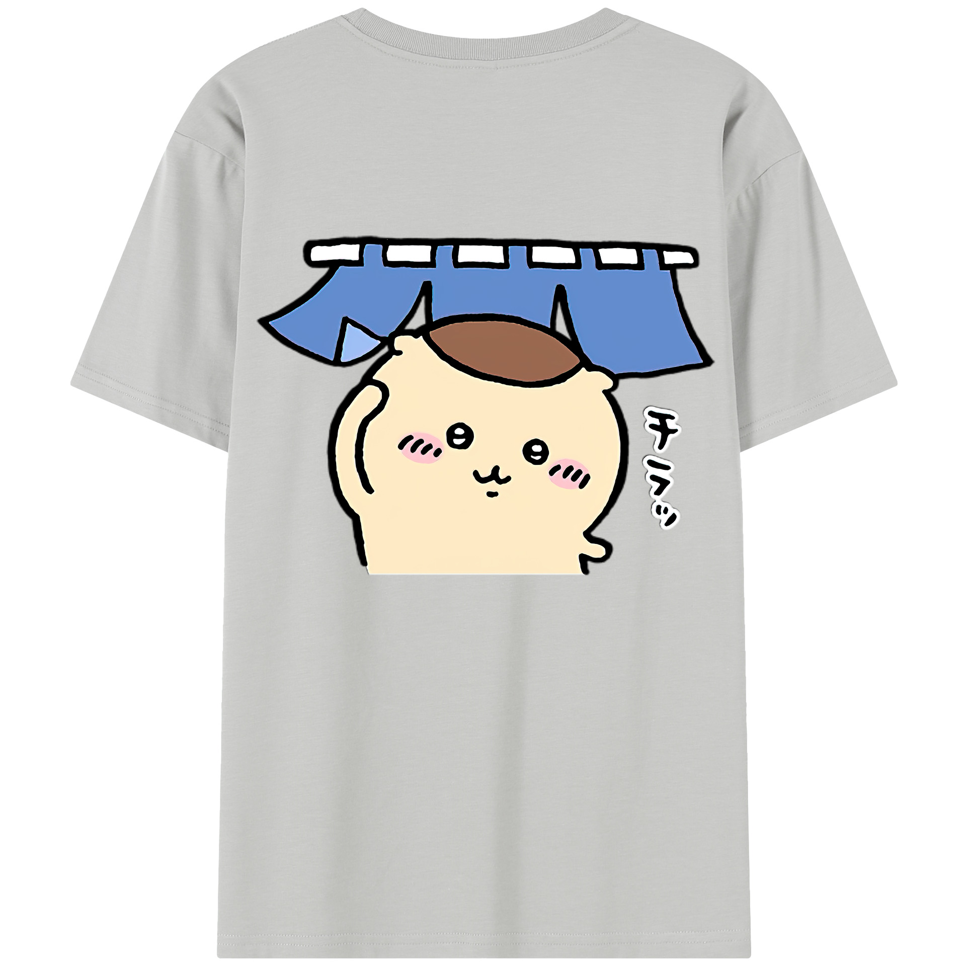 （画像用） ちいかわ くりまんじゅう Chii-kawa kuri manjū 綿100％半袖Tシャツ（背面プリント）