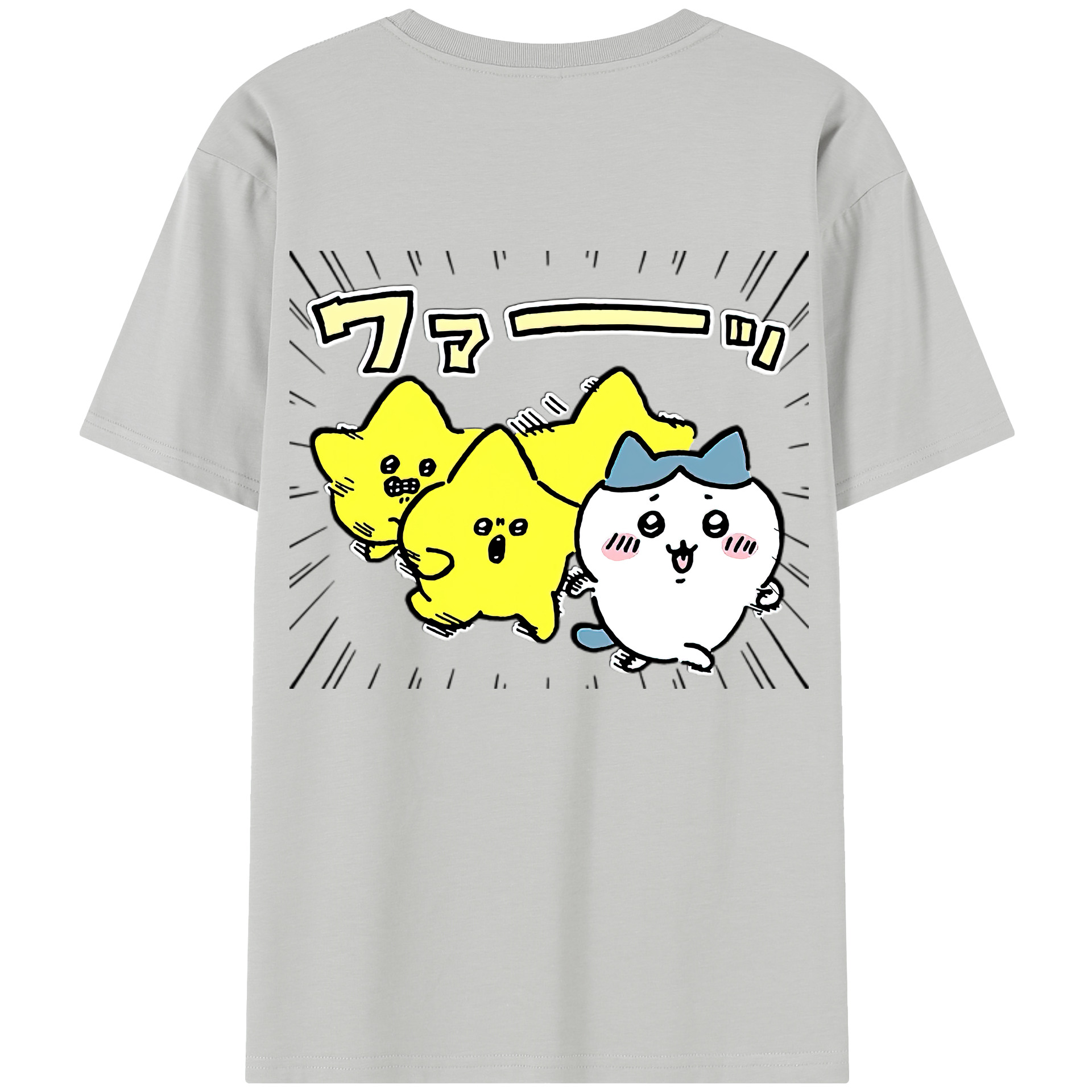 （画像用） ちいかわ 流れ星 Chii-kawa Shooting star 綿100％半袖Tシャツ（背面プリント）