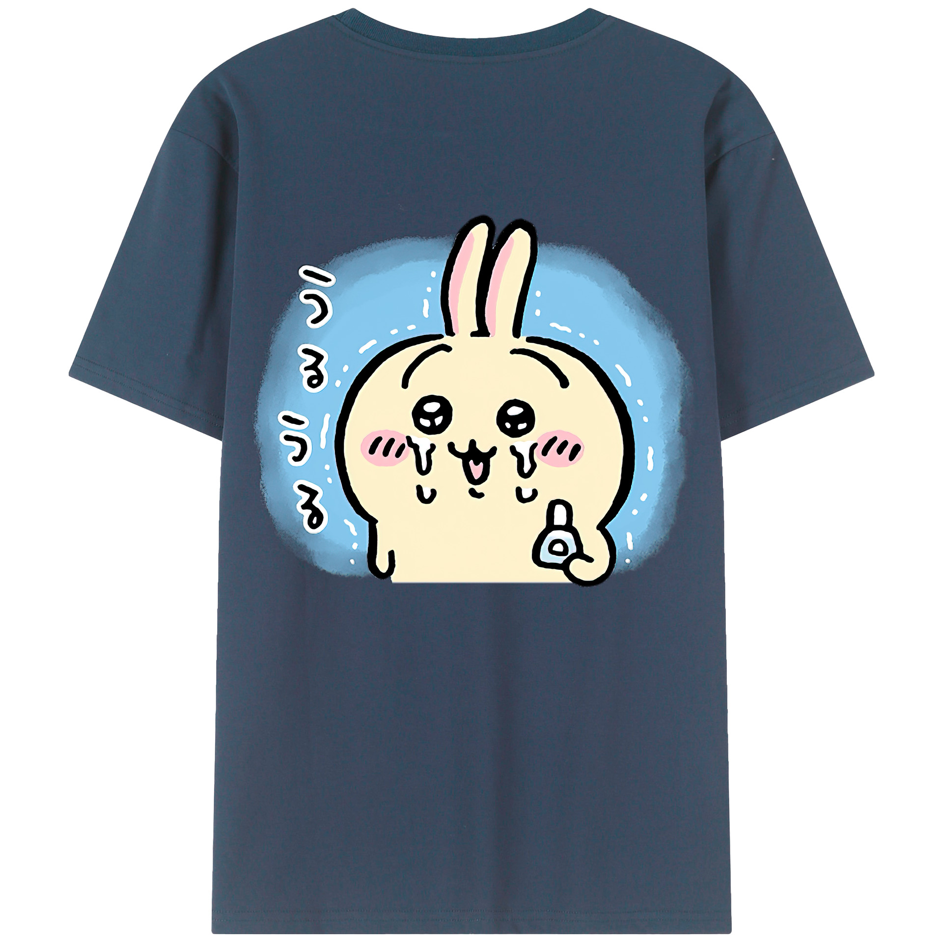 （画像用） ちいかわ うさぎ Chii-kawa usagi 綿100％半袖Tシャツ（背面プリント）