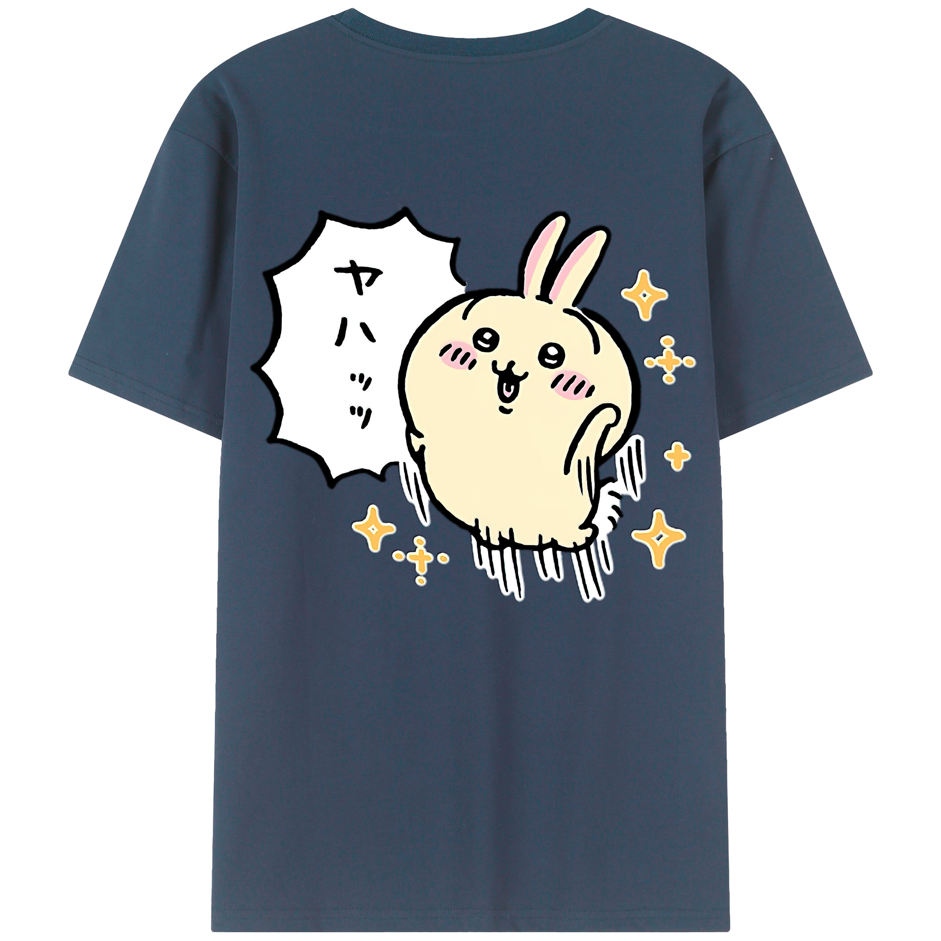 （画像用） ちいかわ うさぎ Chii-kawa usagi 綿100％半袖Tシャツ（背面プリント）