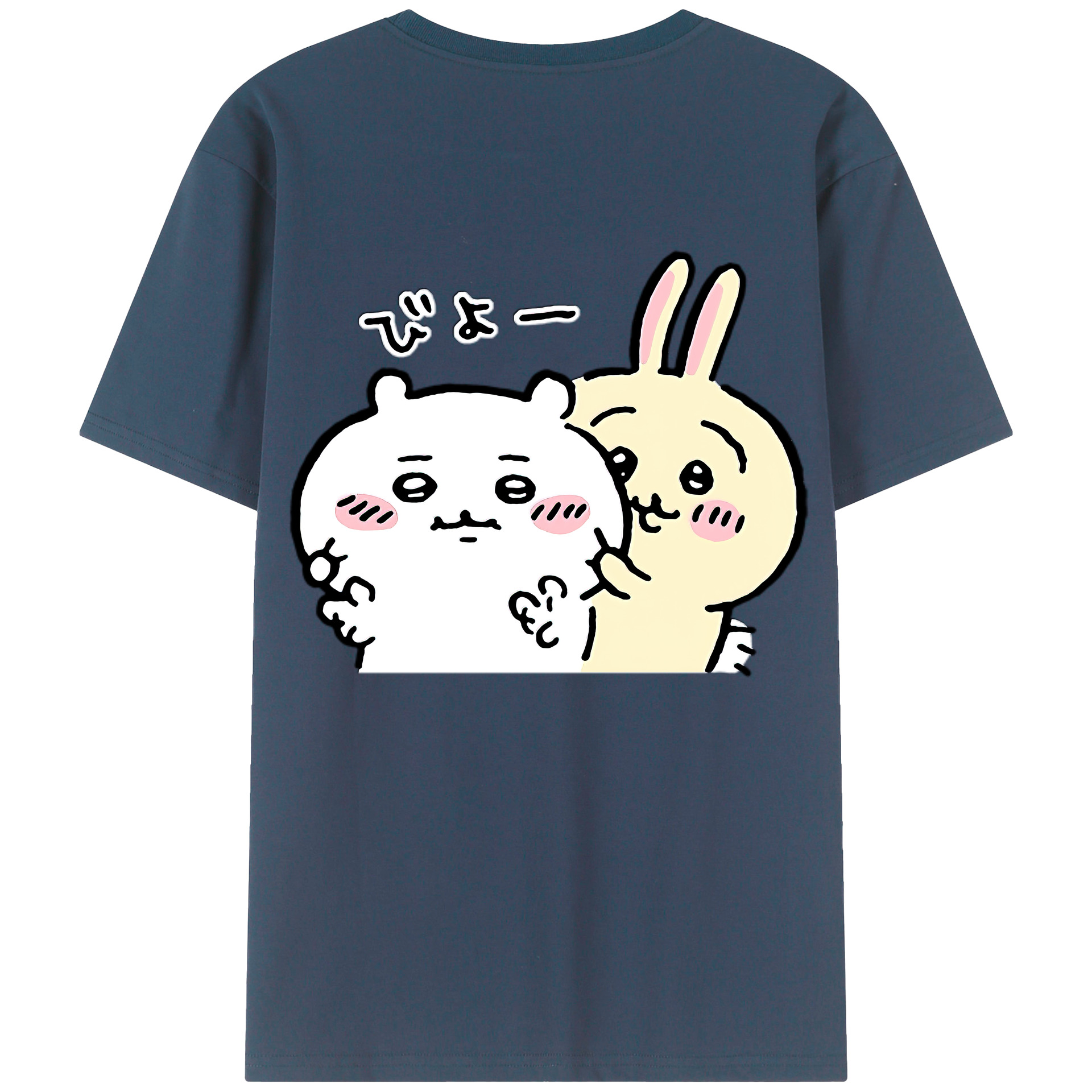 （画像用） ちいかわ うさぎ Chii-kawa usagi 綿100％半袖Tシャツ（背面プリント）