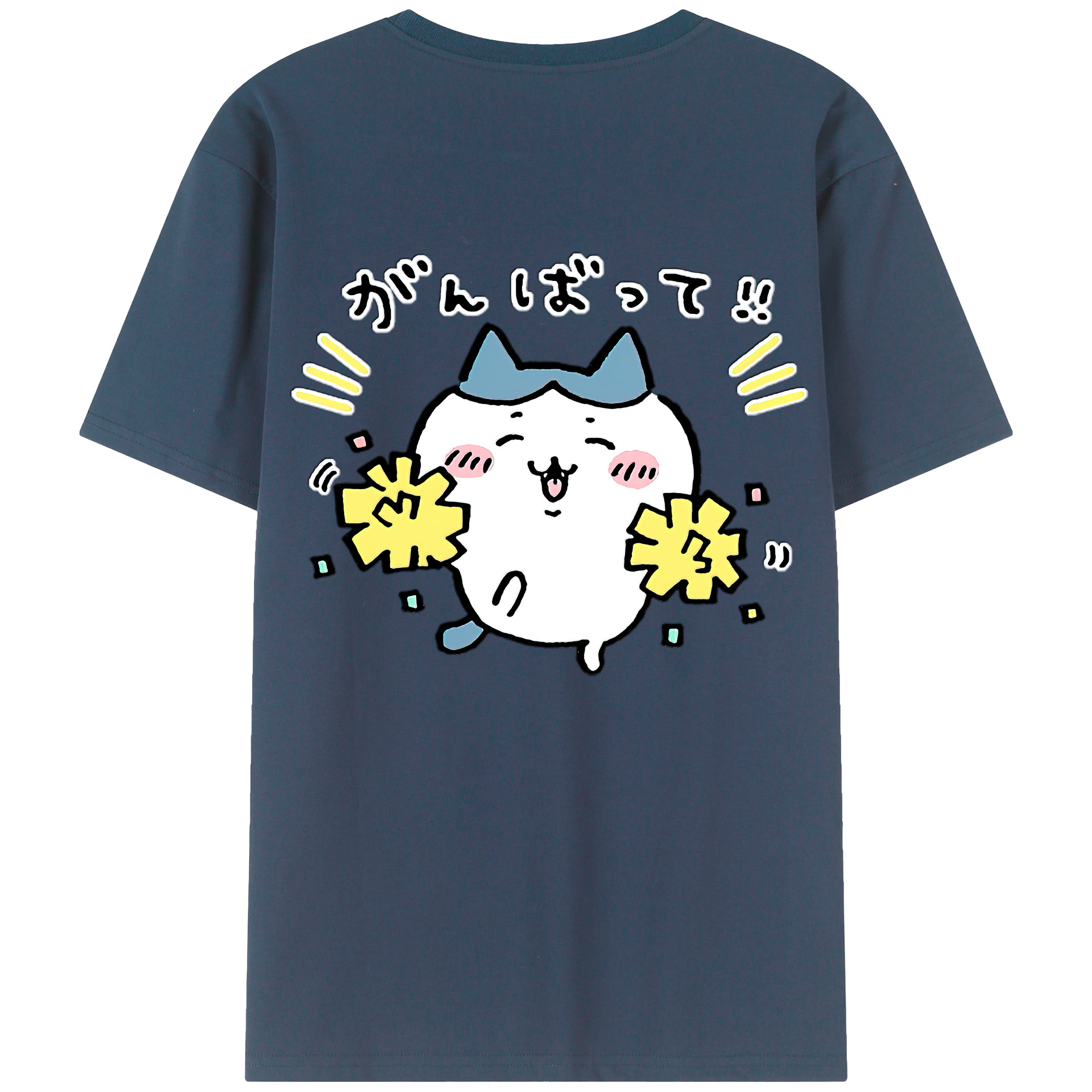 （画像用） ちいかわ ハチワレ Chii-kawa hachiware 綿100％半袖Tシャツ（背面プリント）