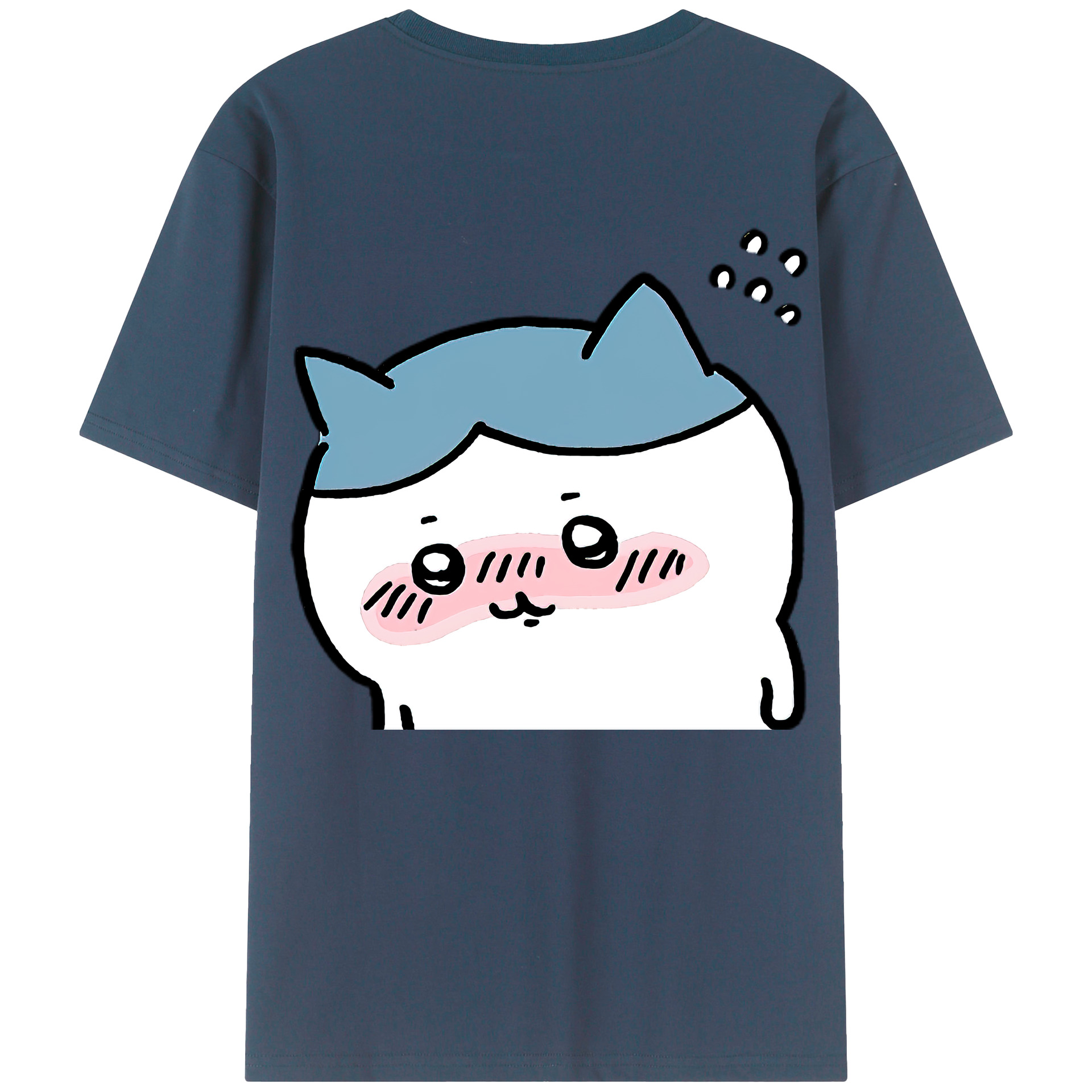 （画像用） ちいかわ ハチワレ Chii-kawa hachiware 綿100％半袖Tシャツ（背面プリント）