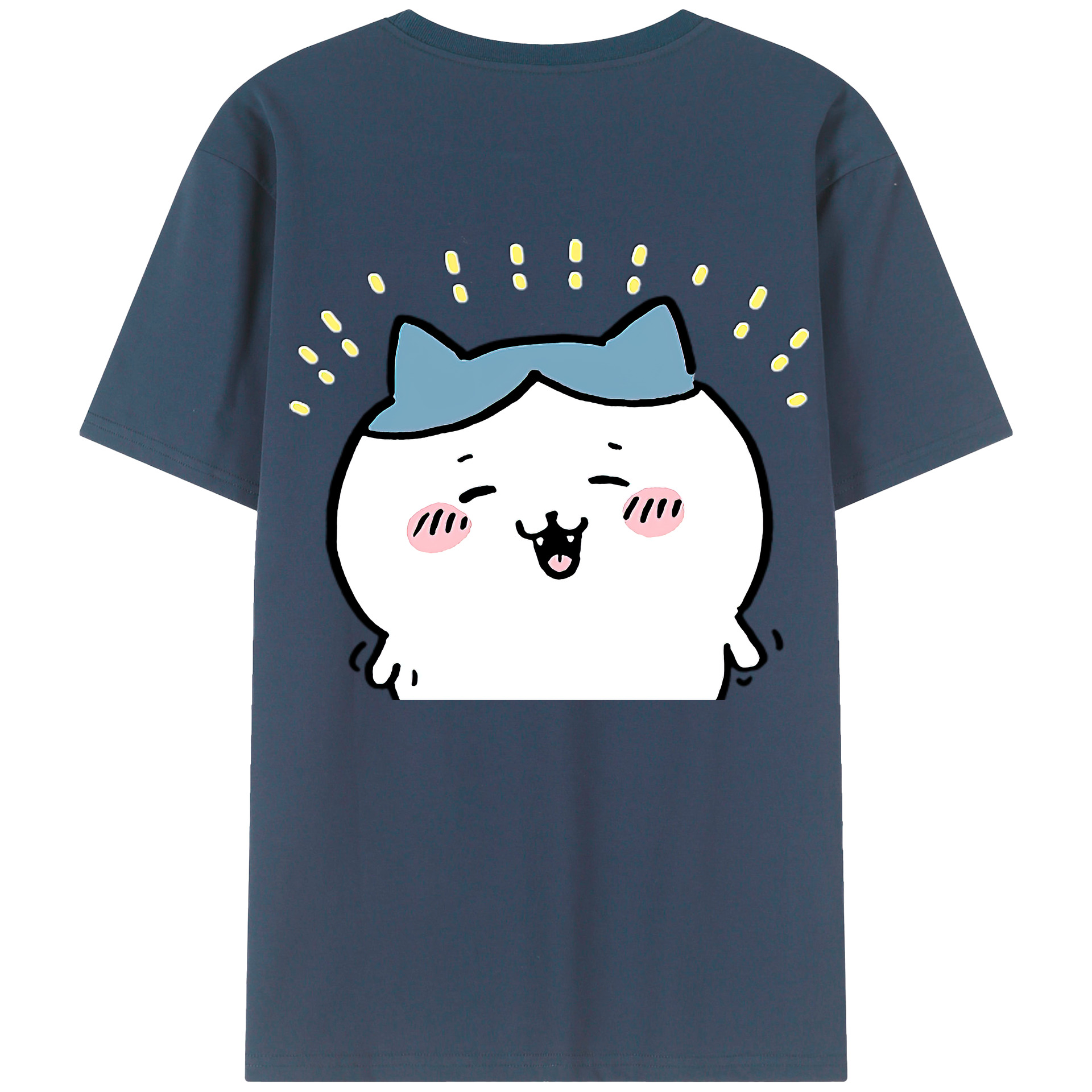 （画像用） ちいかわ ハチワレ Chii-kawa hachiware 綿100％半袖Tシャツ（背面プリント）