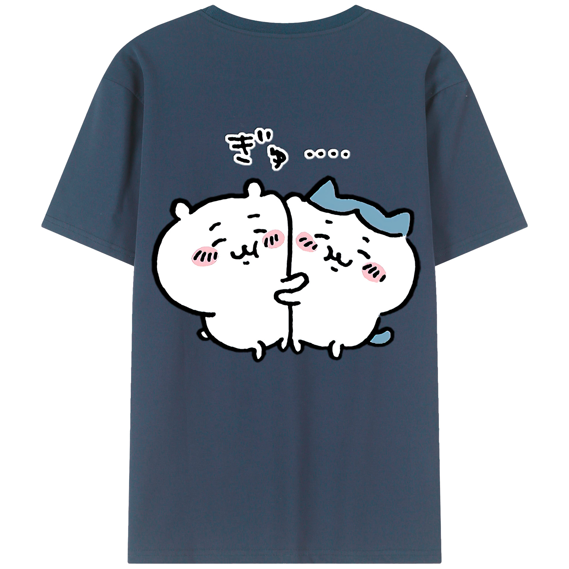 （画像用） ちいかわ ハチワレ Chii-kawa hachiware 綿100％半袖Tシャツ（背面プリント）