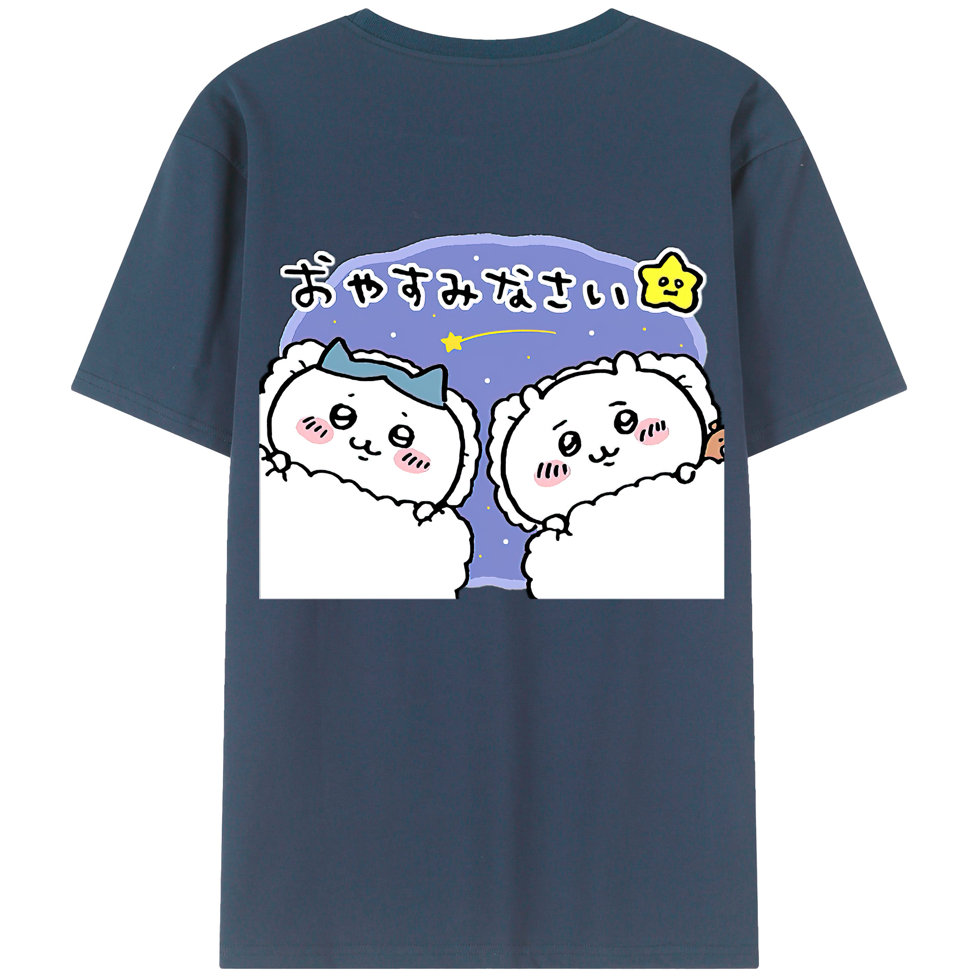 （画像用） ちいかわ ハチワレ Chii-kawa hachiware 綿100％半袖Tシャツ（背面プリント）