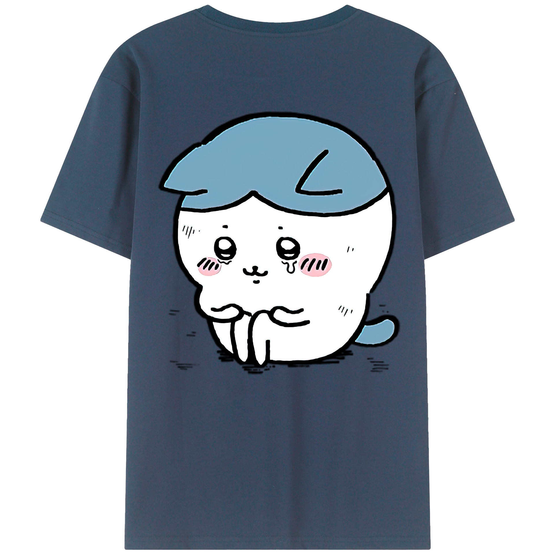 （画像用） ちいかわ ハチワレ Chii-kawa hachiware 綿100％半袖Tシャツ（背面プリント）