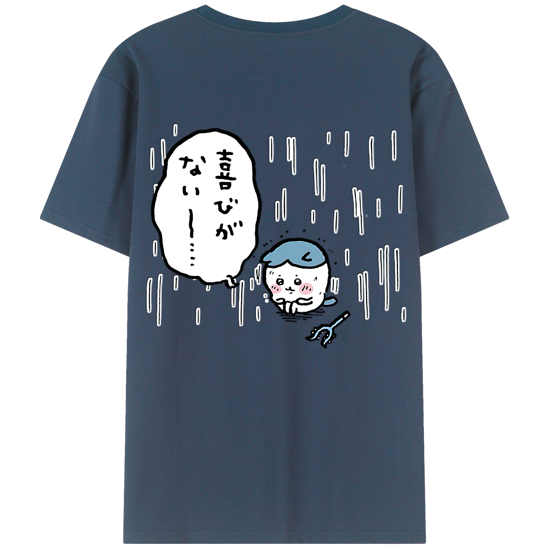 （画像用） ちいかわ ハチワレ Chii-kawa hachiware 綿100％半袖Tシャツ（背面プリント）