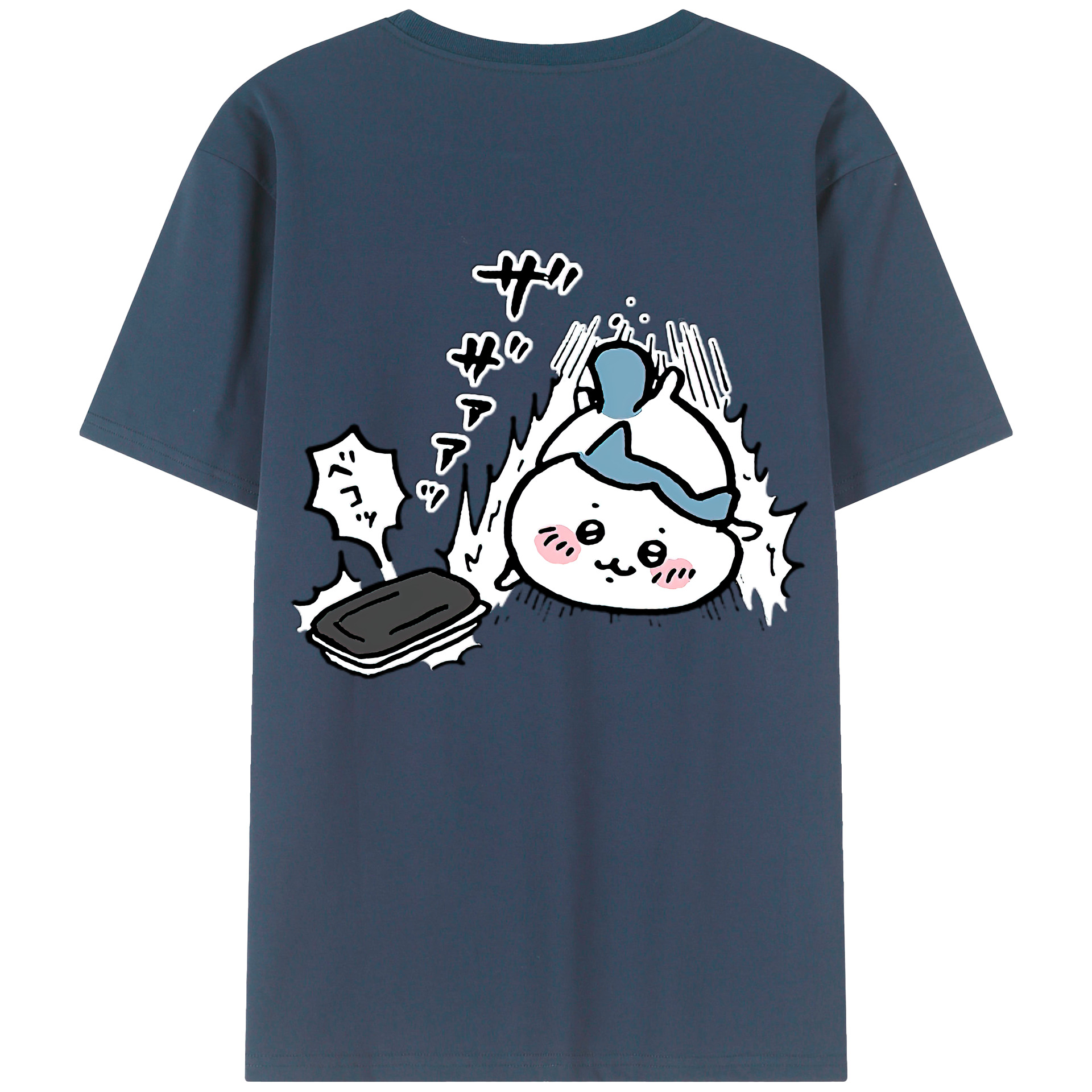 （画像用） ちいかわ ハチワレ Chii-kawa hachiware 綿100％半袖Tシャツ（背面プリント）