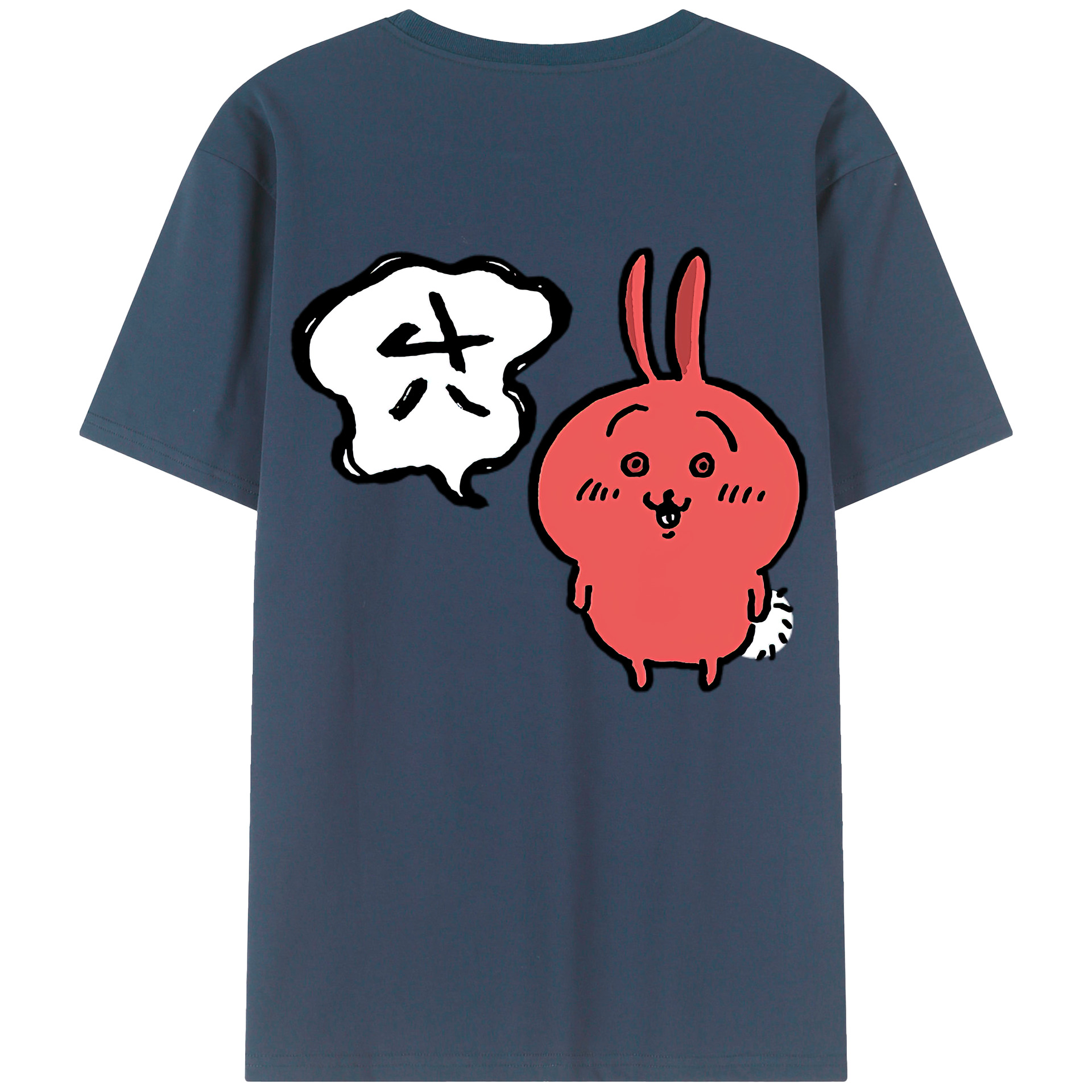 （画像用） ちいかわ ハチワレ Chii-kawa hachiware 綿100％半袖Tシャツ（背面プリント）