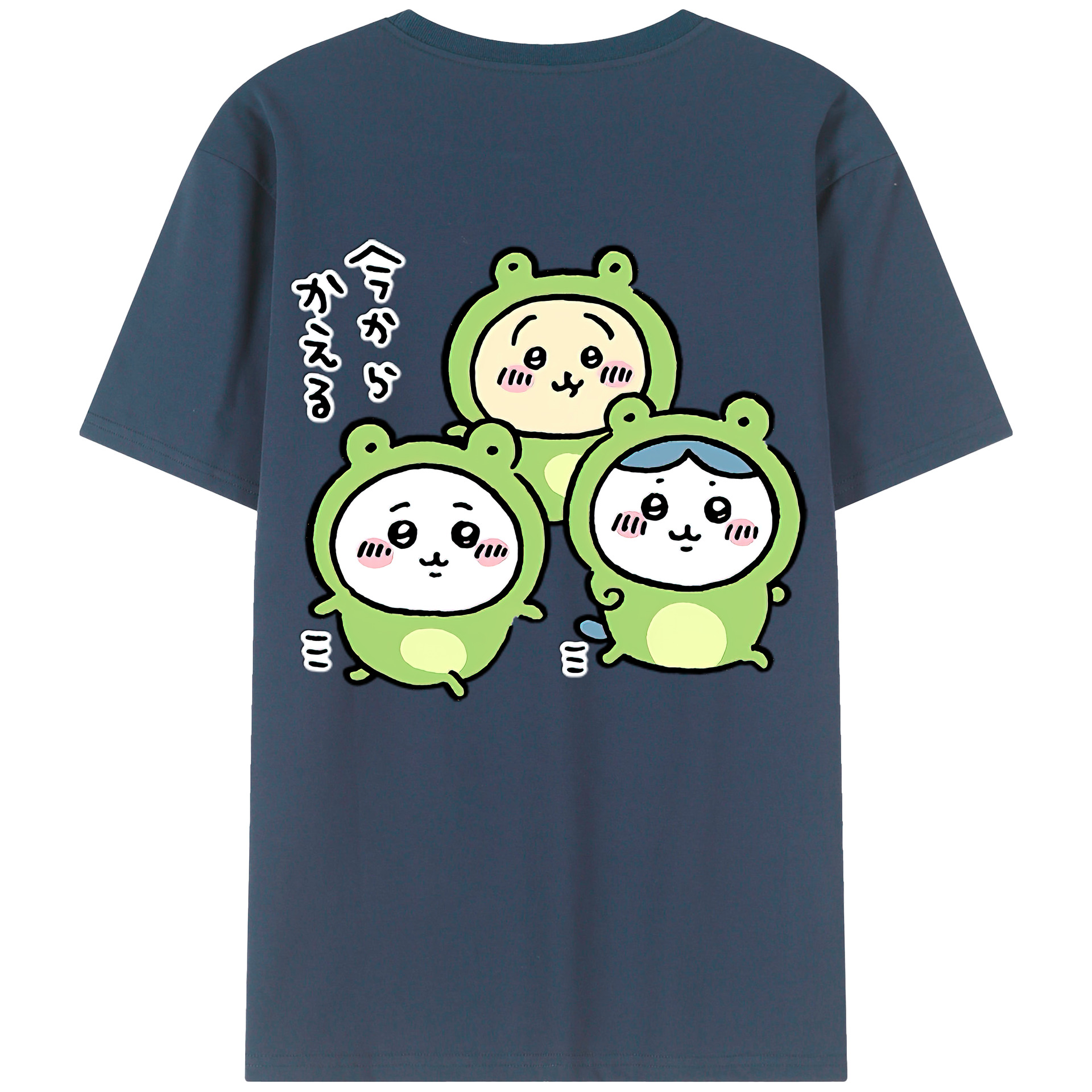 （画像用） ちいかわ ハチワレ Chii-kawa hachiware 綿100％半袖Tシャツ（背面プリント）