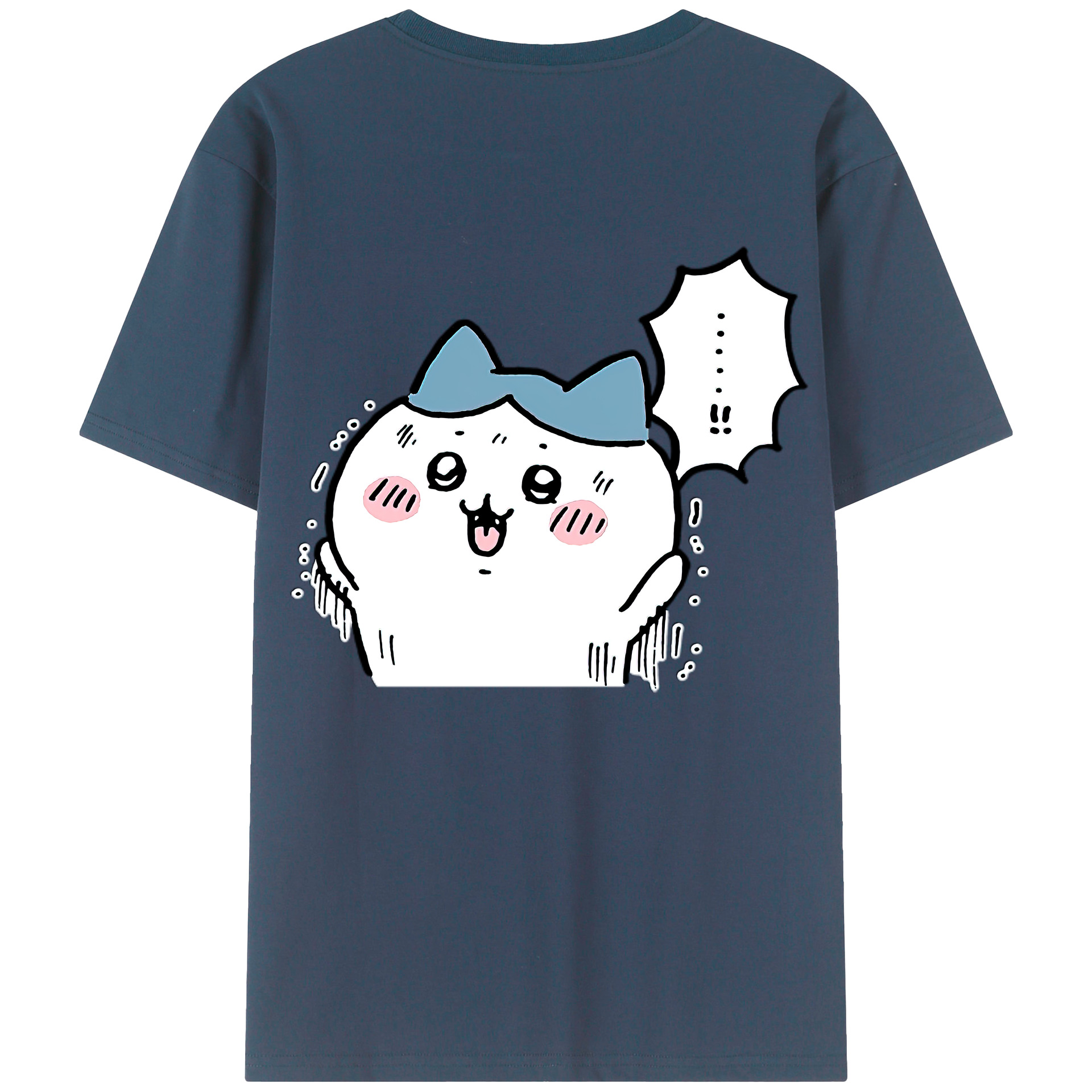 （画像用） ちいかわ ハチワレ Chii-kawa hachiware 綿100％半袖Tシャツ（背面プリント）