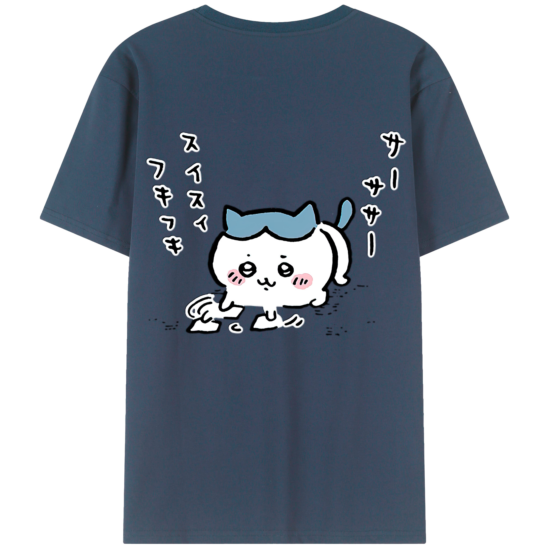 （画像用） ちいかわ ハチワレ Chii-kawa hachiware 綿100％半袖Tシャツ（背面プリント）