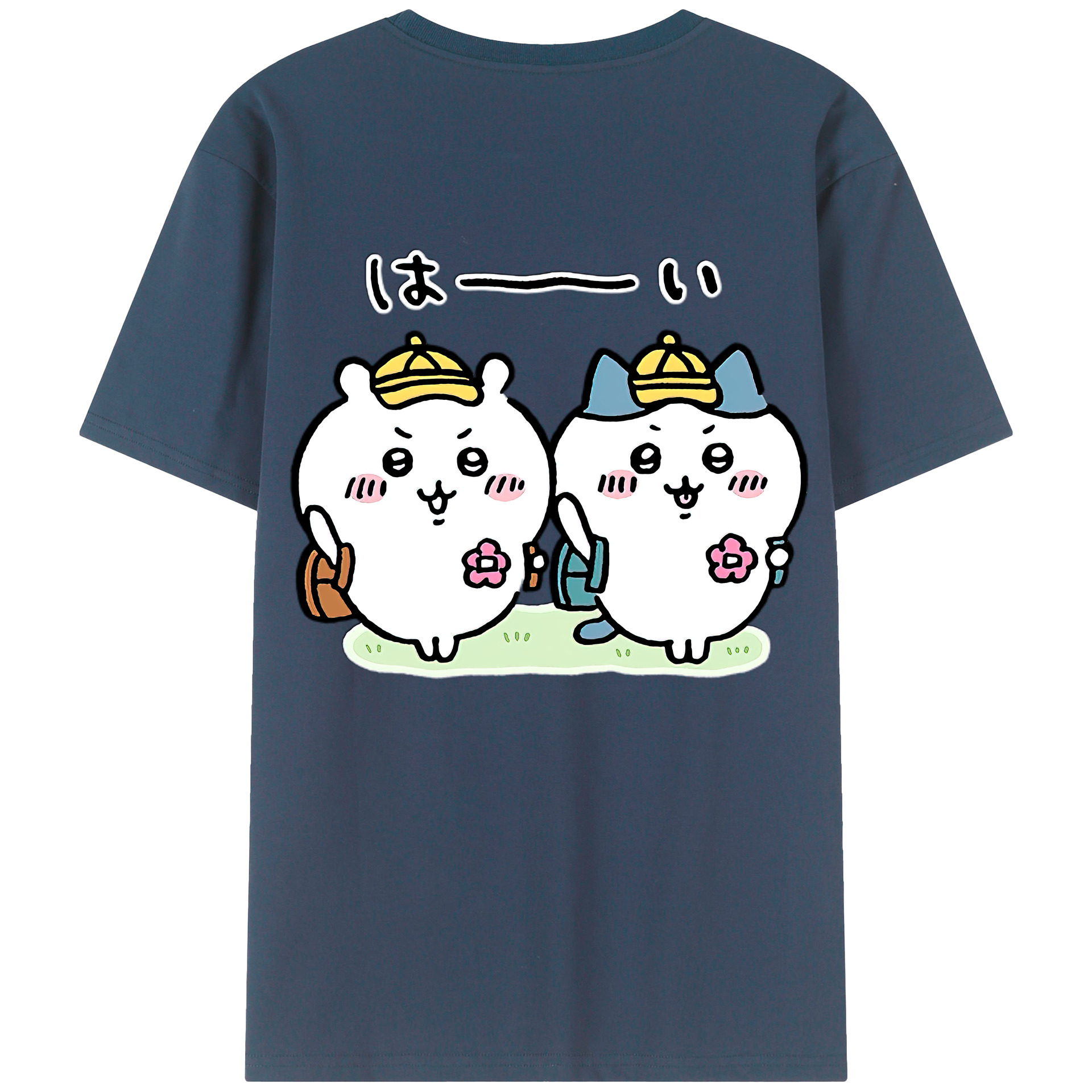 （画像用） ちいかわ ハチワレ Chii-kawa hachiware 綿100％半袖Tシャツ（背面プリント）