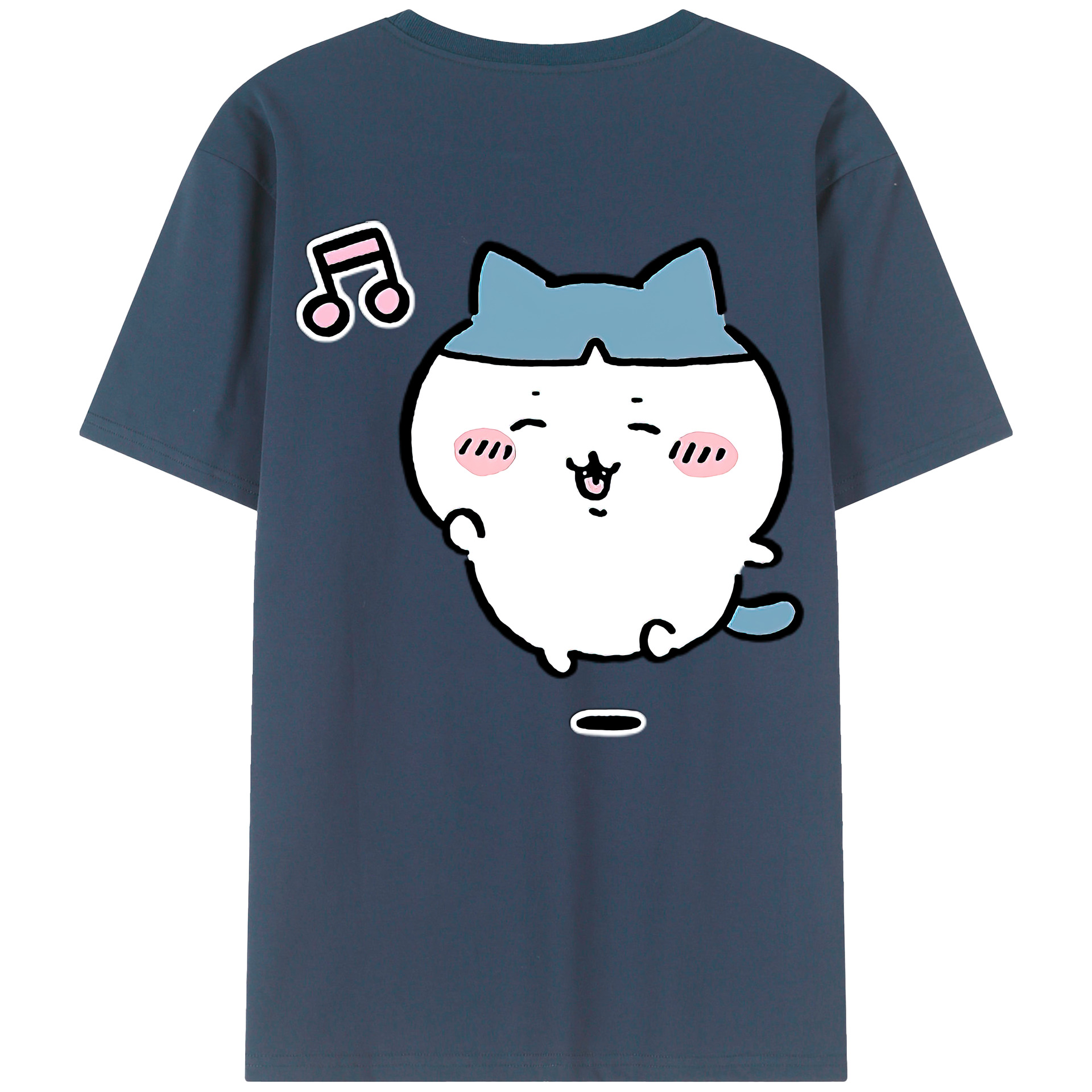 （画像用） ちいかわ ハチワレ Chii-kawa hachiware 綿100％半袖Tシャツ（背面プリント）