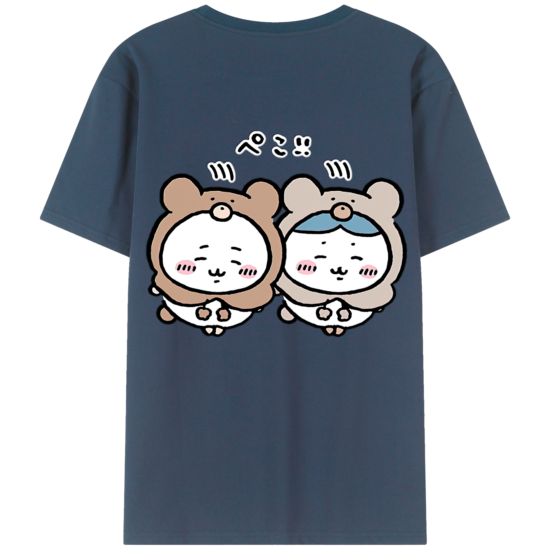 （画像用） ちいかわ ハチワレ Chii-kawa hachiware 綿100％半袖Tシャツ（背面プリント）
