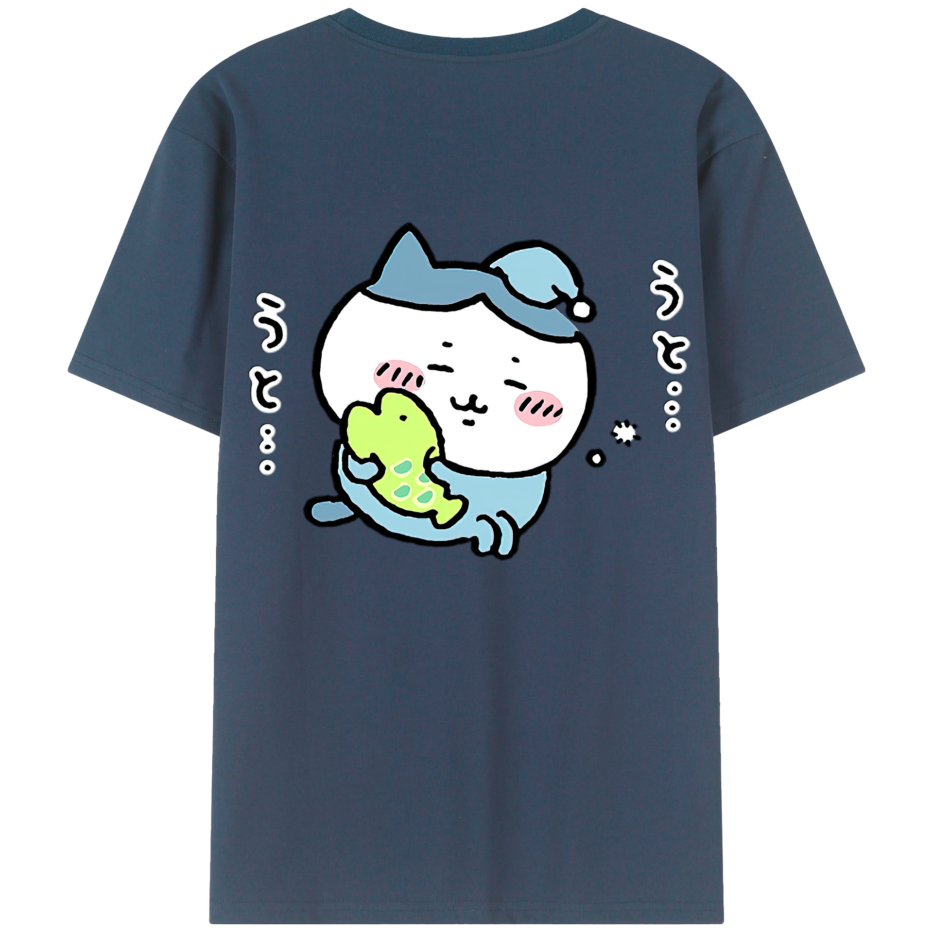 （画像用） ちいかわ ハチワレ Chii-kawa hachiware 綿100％半袖Tシャツ（背面プリント）