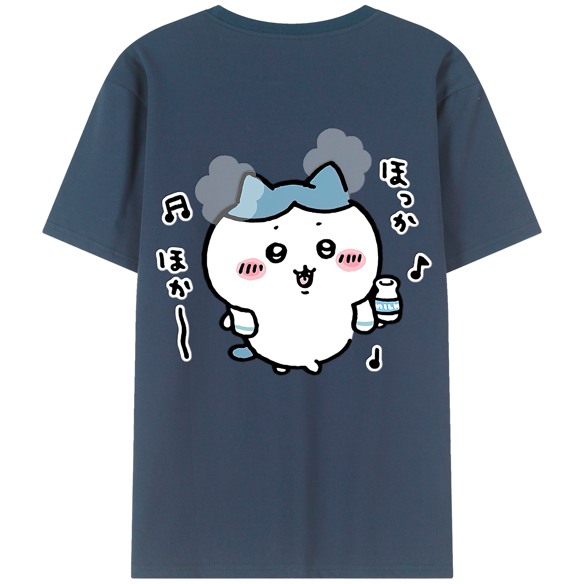 （画像用） ちいかわ ハチワレ Chii-kawa hachiware 綿100％半袖Tシャツ（背面プリント）