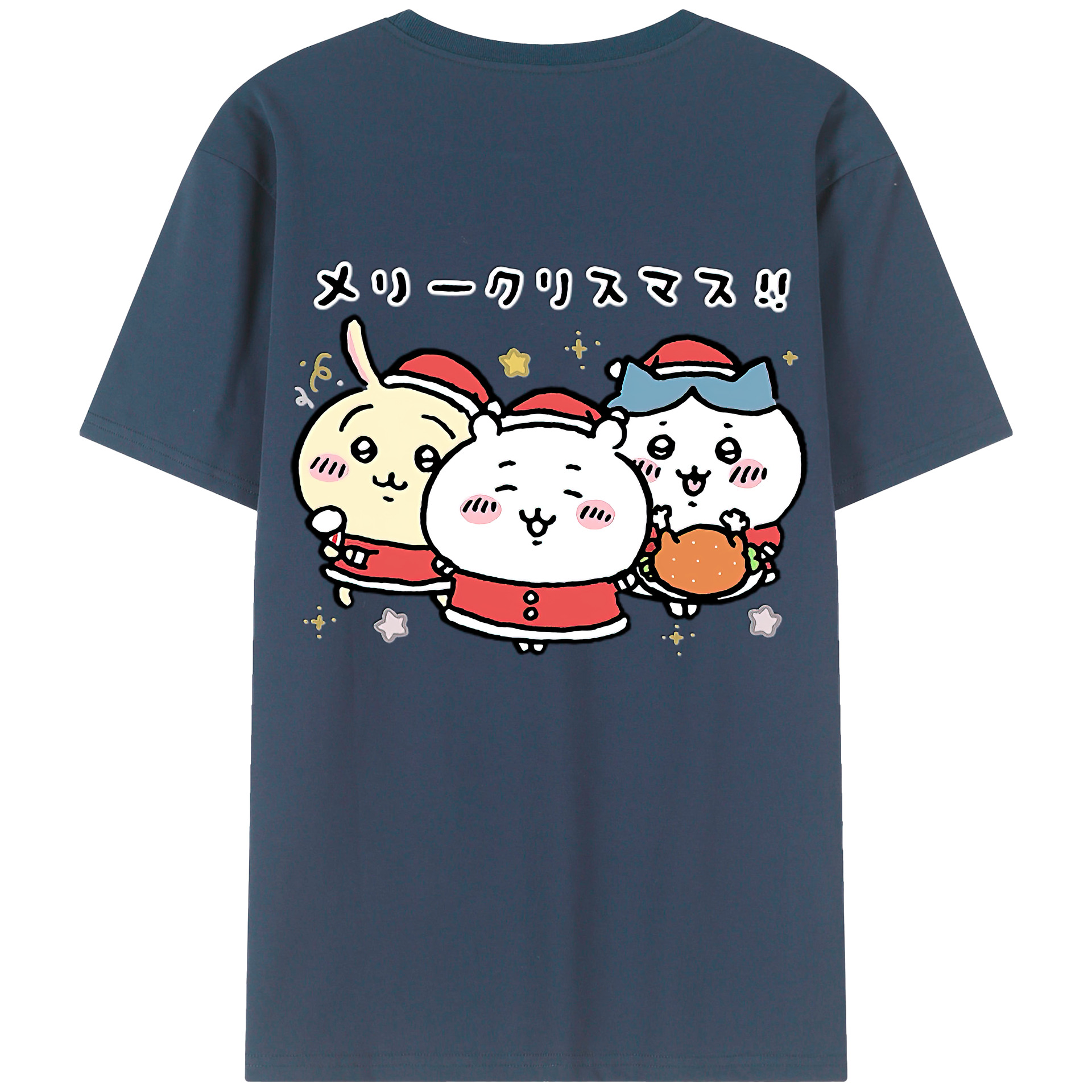 （画像用） ちいかわ ハチワレ Chii-kawa hachiware 綿100％半袖Tシャツ（背面プリント）