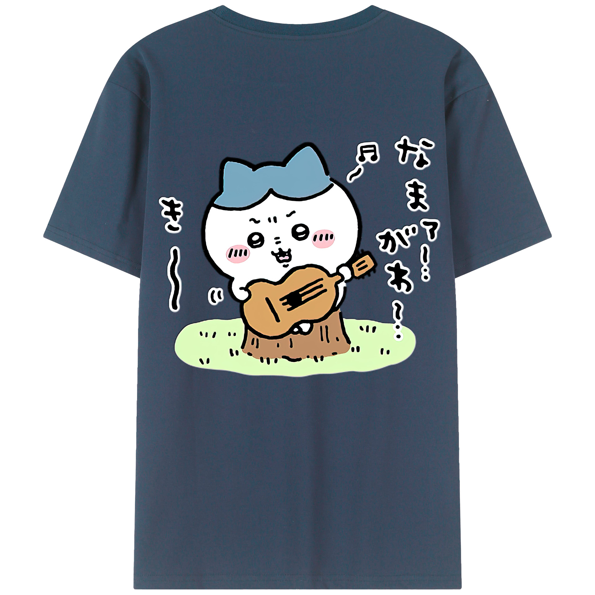 （画像用） ちいかわ ハチワレ Chii-kawa hachiware 綿100％半袖Tシャツ（背面プリント）