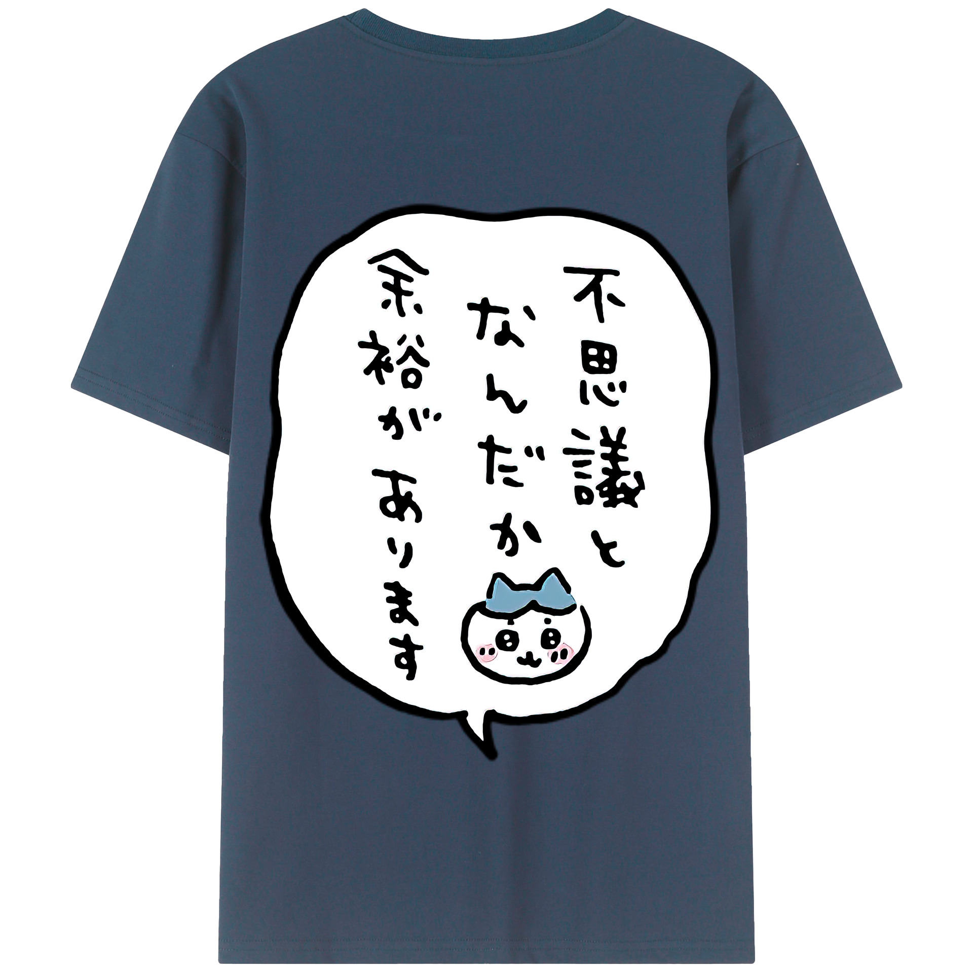 （画像用） ちいかわ ハチワレ Chii-kawa hachiware 綿100％半袖Tシャツ（背面プリント）