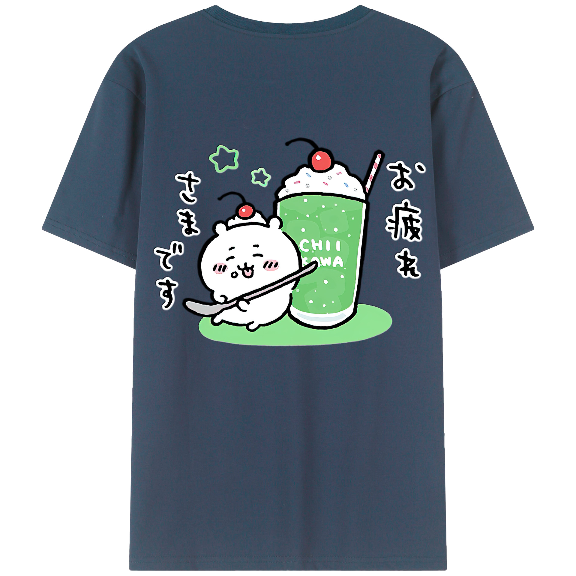 （画像用） ちいかわ ちいかわ Chii-kawa chiikawa 綿100％半袖Tシャツ（背面プリント）