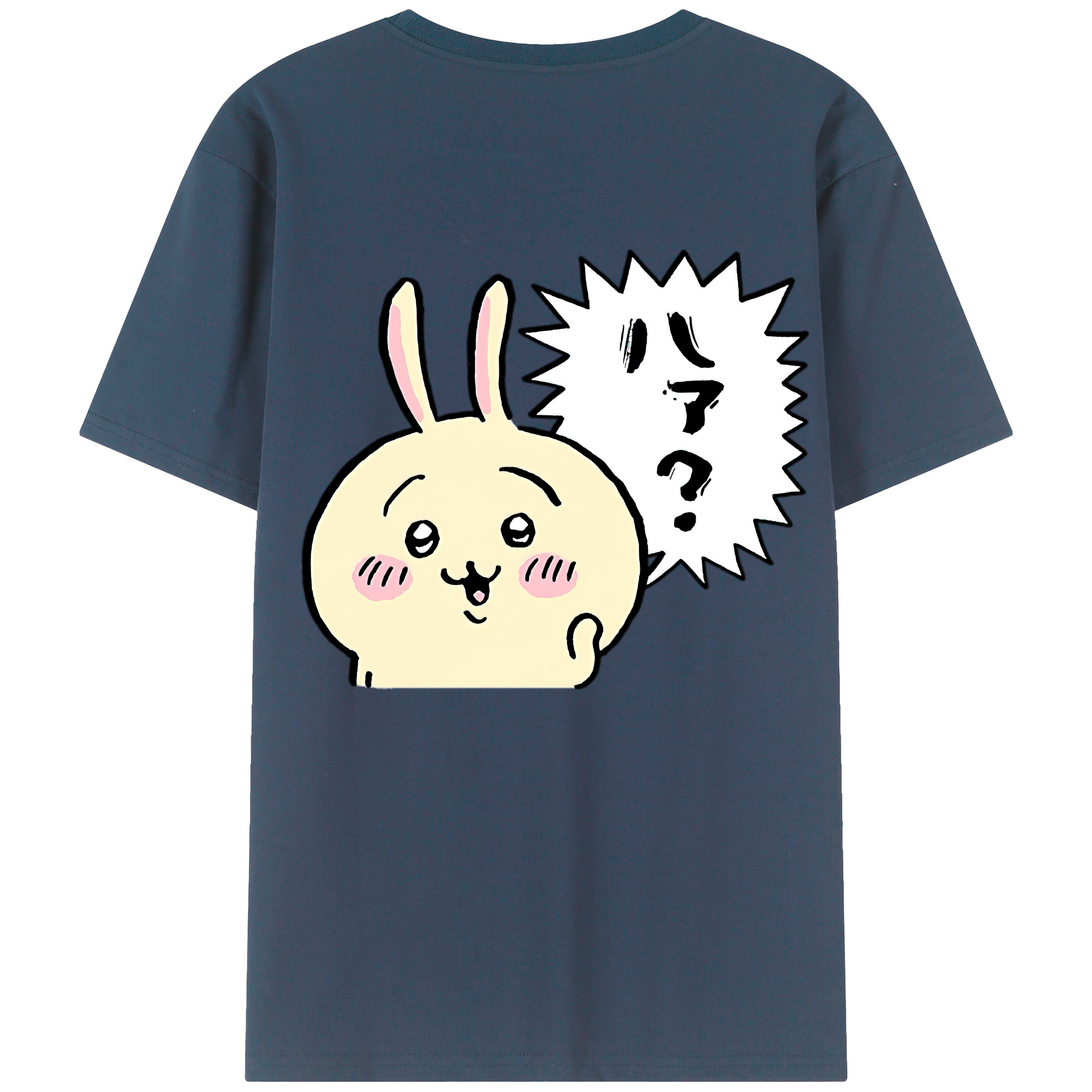 （画像用） ちいかわ うさぎ Chii-kawa usagi 綿100％半袖Tシャツ（背面プリント）