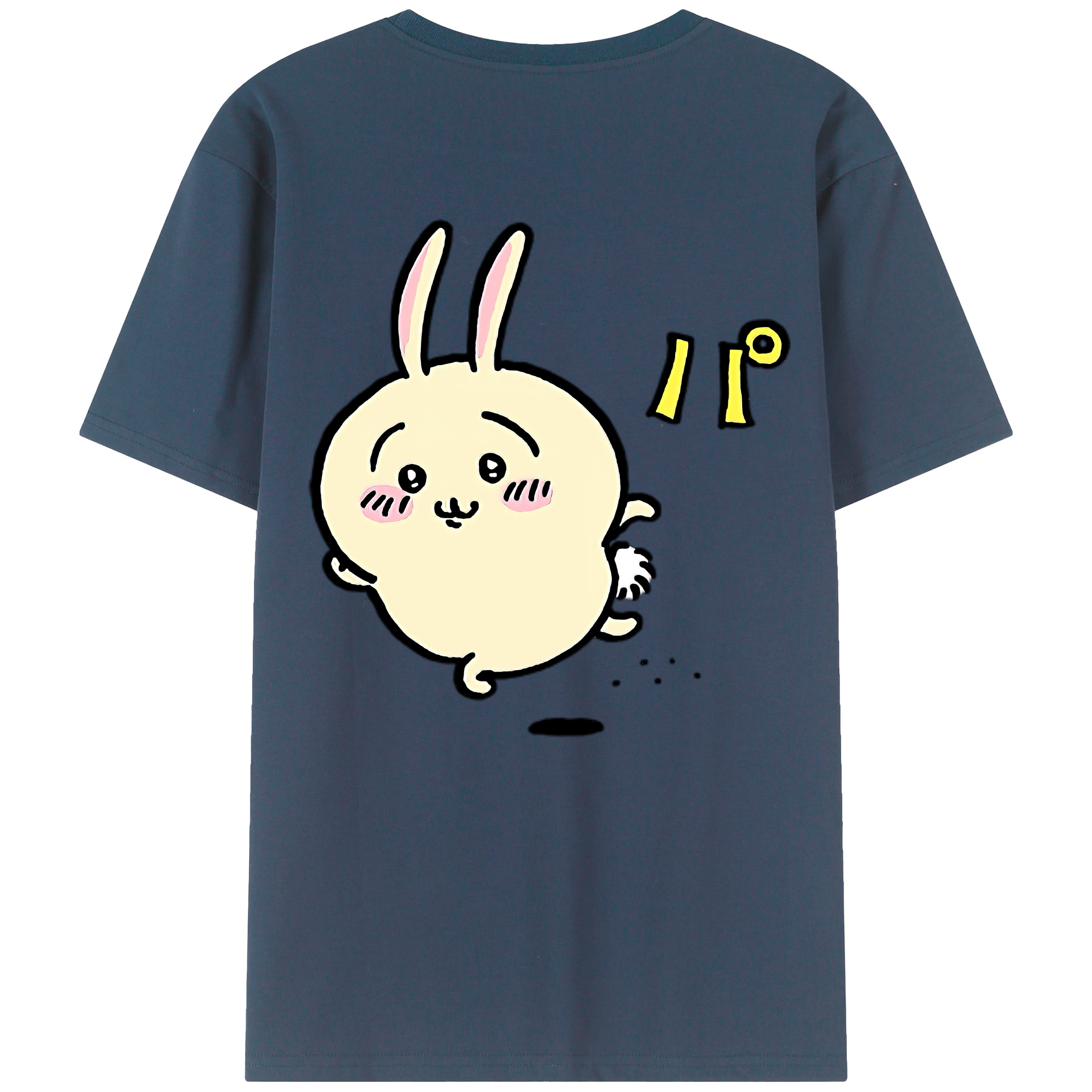 （画像用） ちいかわ うさぎ Chii-kawa usagi 綿100％半袖Tシャツ（背面プリント）