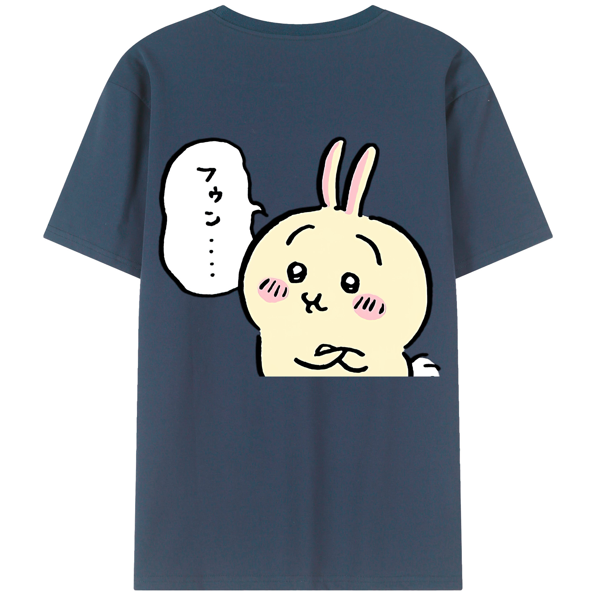 （画像用） ちいかわ うさぎ Chii-kawa usagi 綿100％半袖Tシャツ（背面プリント）