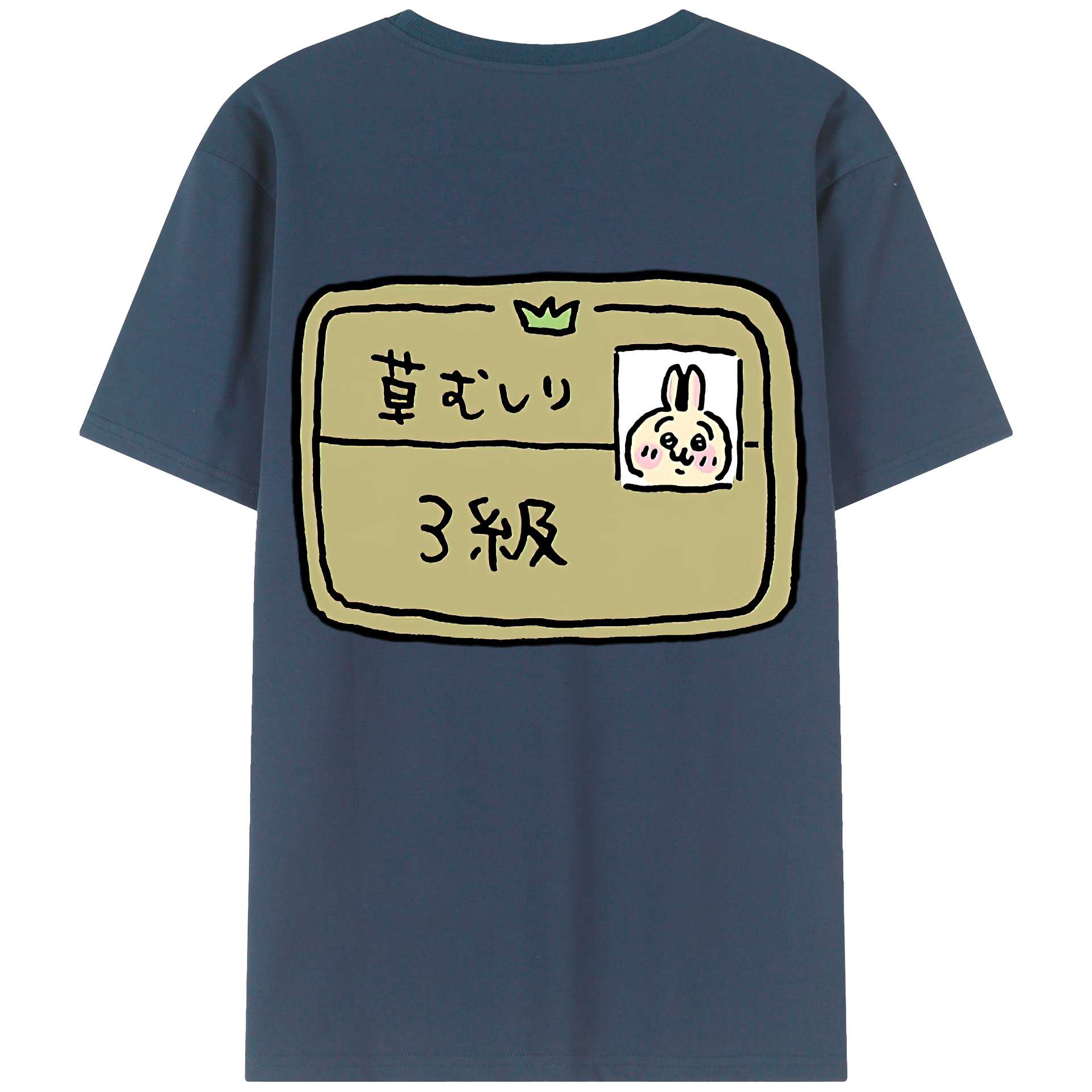 （画像用） ちいかわ うさぎ Chii-kawa usagi 綿100％半袖Tシャツ（背面プリント）