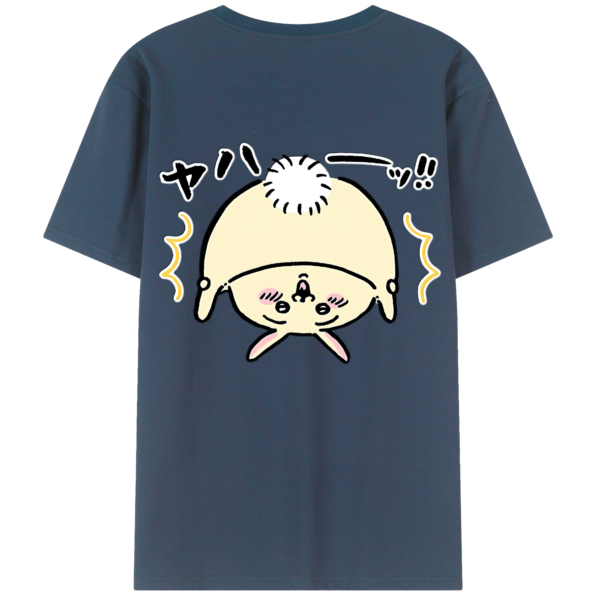 （画像用） ちいかわ うさぎ Chii-kawa usagi 綿100％半袖Tシャツ（背面プリント）