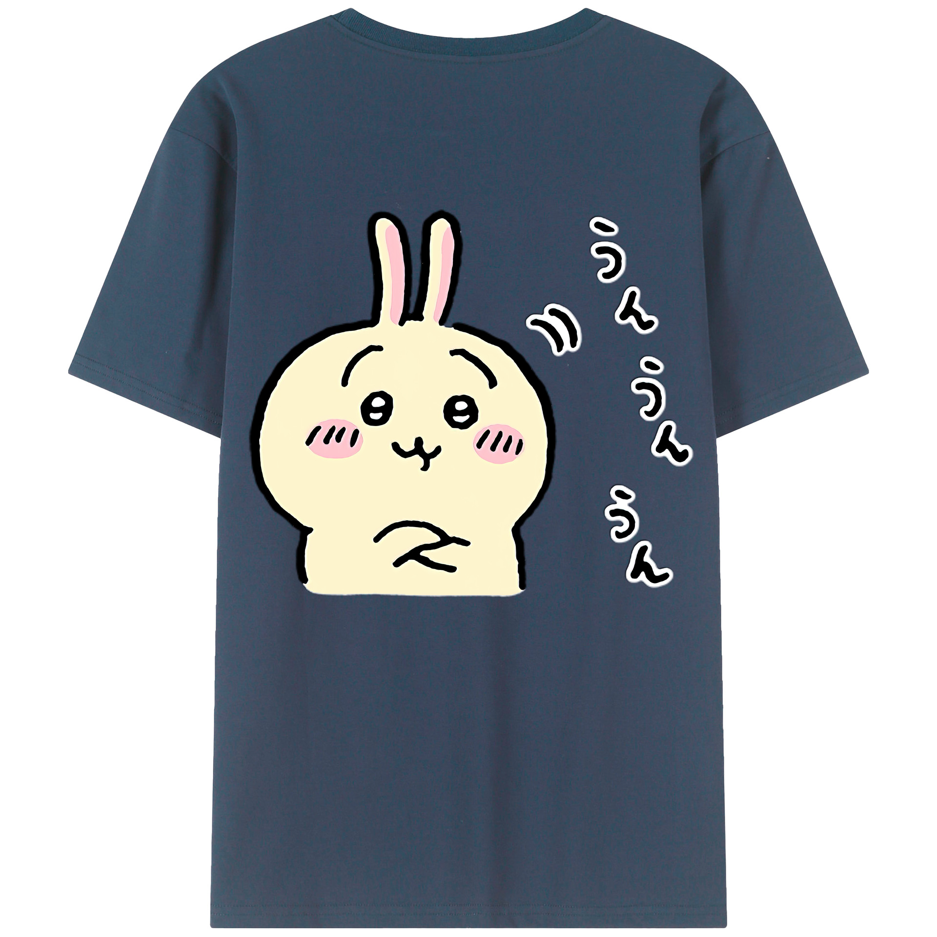 （画像用） ちいかわ うさぎ Chii-kawa usagi 綿100％半袖Tシャツ（背面プリント）