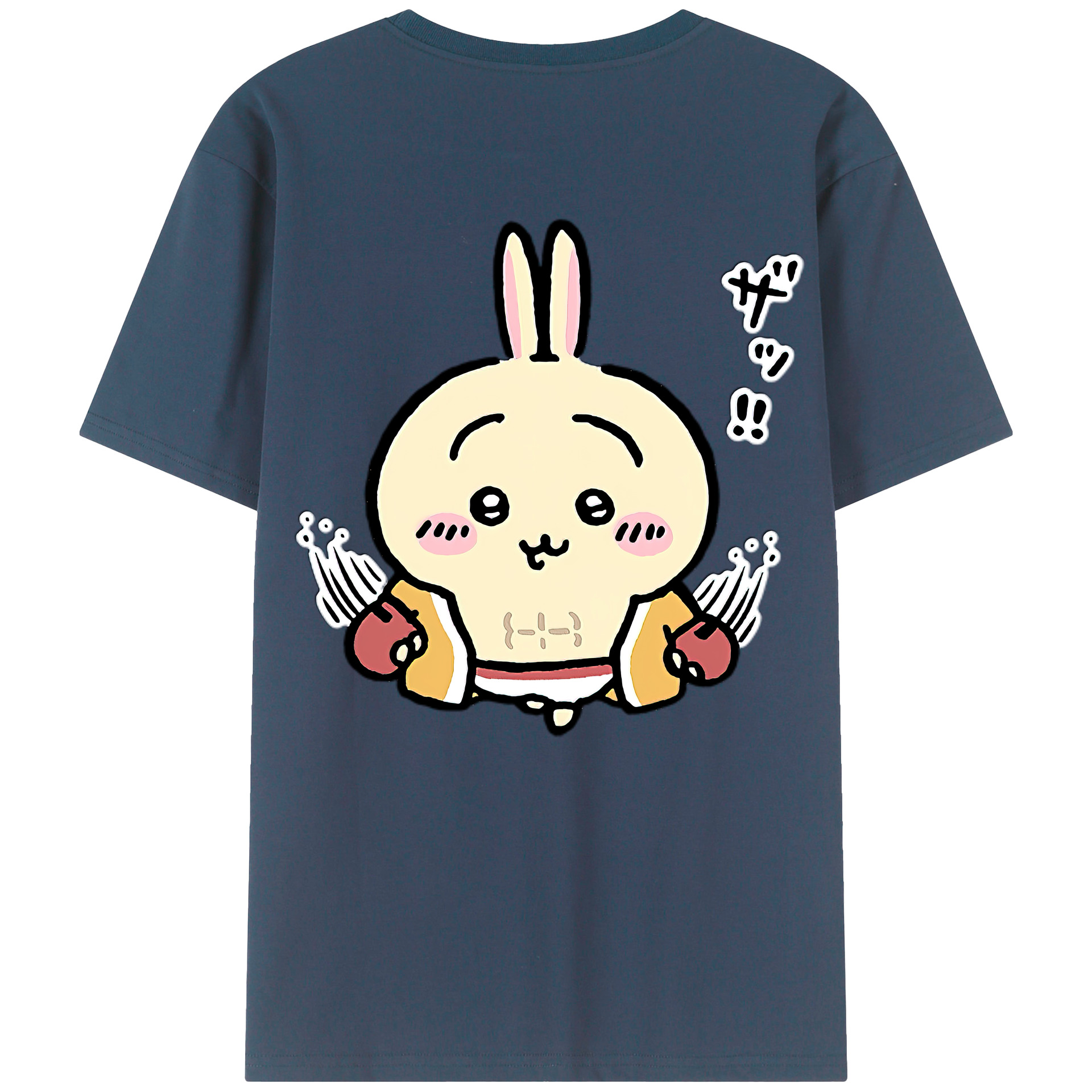 （画像用） ちいかわ うさぎ Chii-kawa usagi 綿100％半袖Tシャツ（背面プリント）