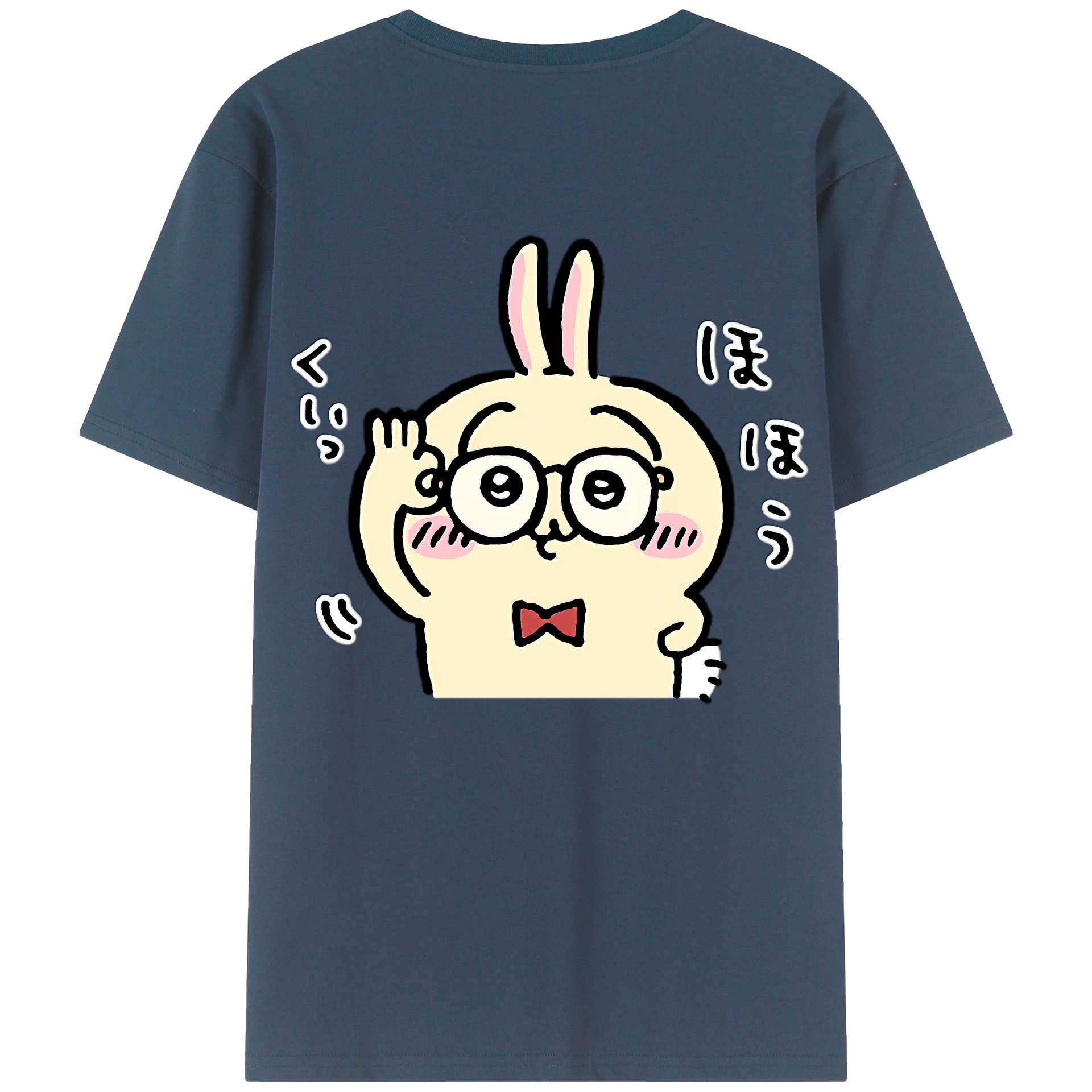（画像用） ちいかわ うさぎ Chii-kawa usagi 綿100％半袖Tシャツ（背面プリント）