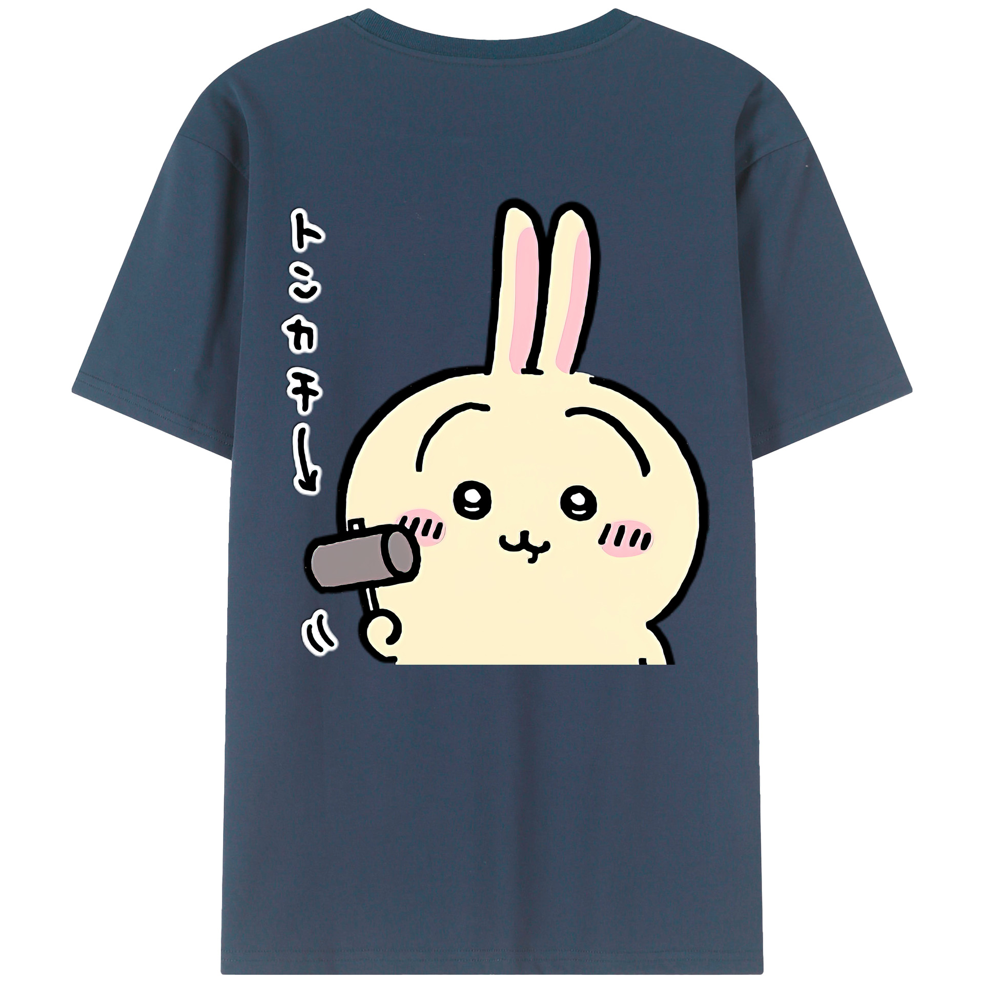 （画像用） ちいかわ うさぎ Chii-kawa usagi 綿100％半袖Tシャツ（背面プリント）