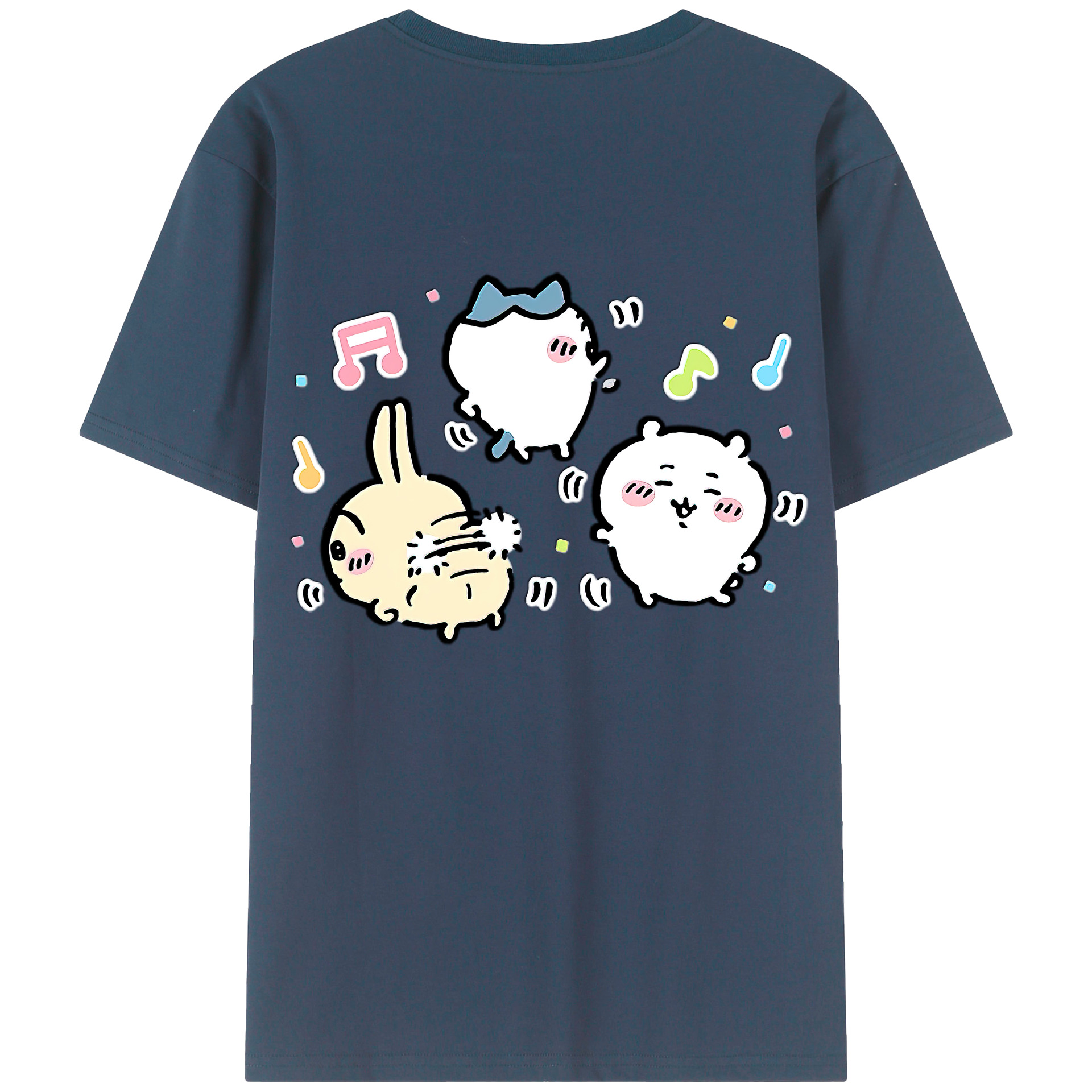 （画像用） ちいかわ うさぎ Chii-kawa usagi 綿100％半袖Tシャツ（背面プリント）