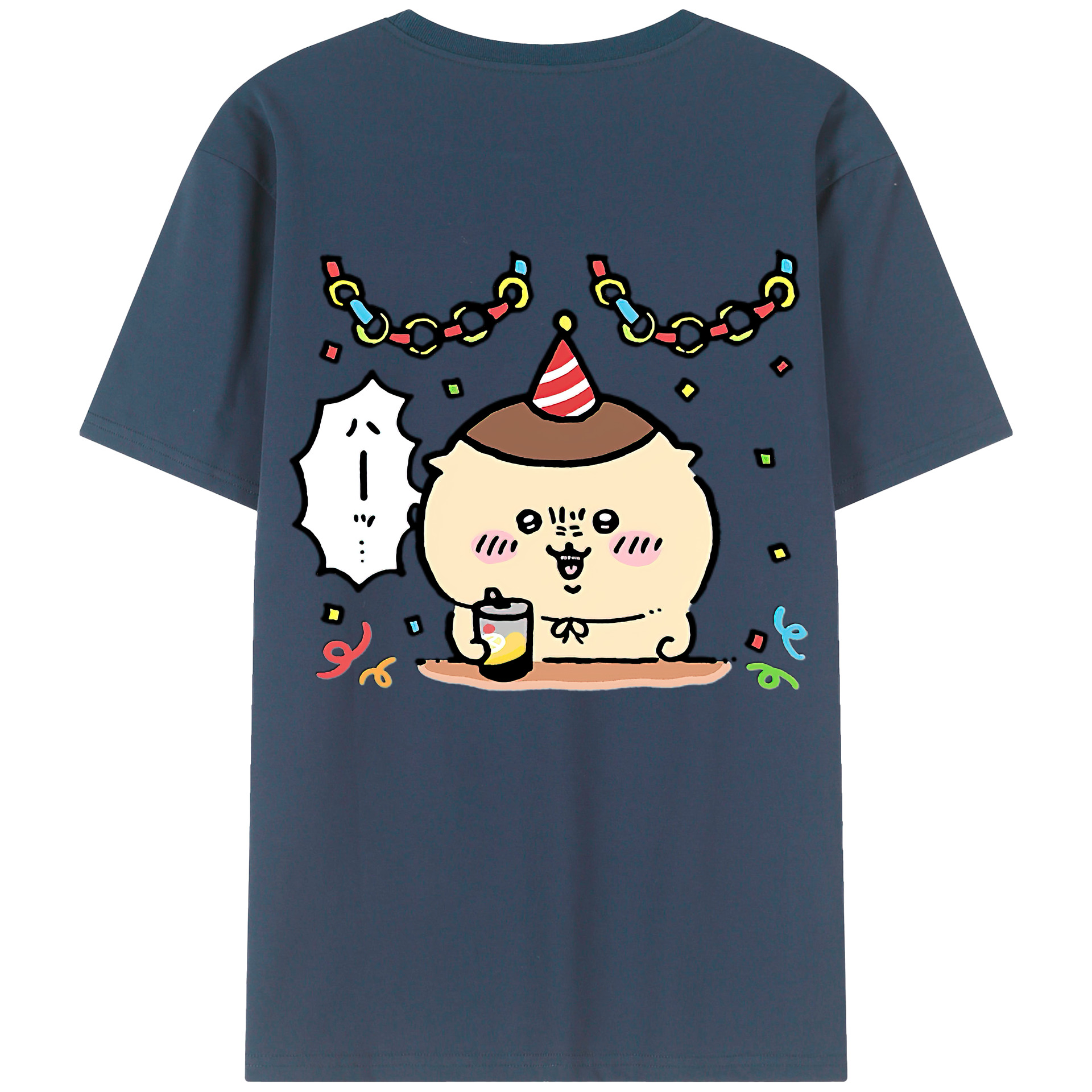 （画像用） ちいかわ くりまんじゅう Chii-kawa kuri manjū 綿100％半袖Tシャツ（背面プリント）