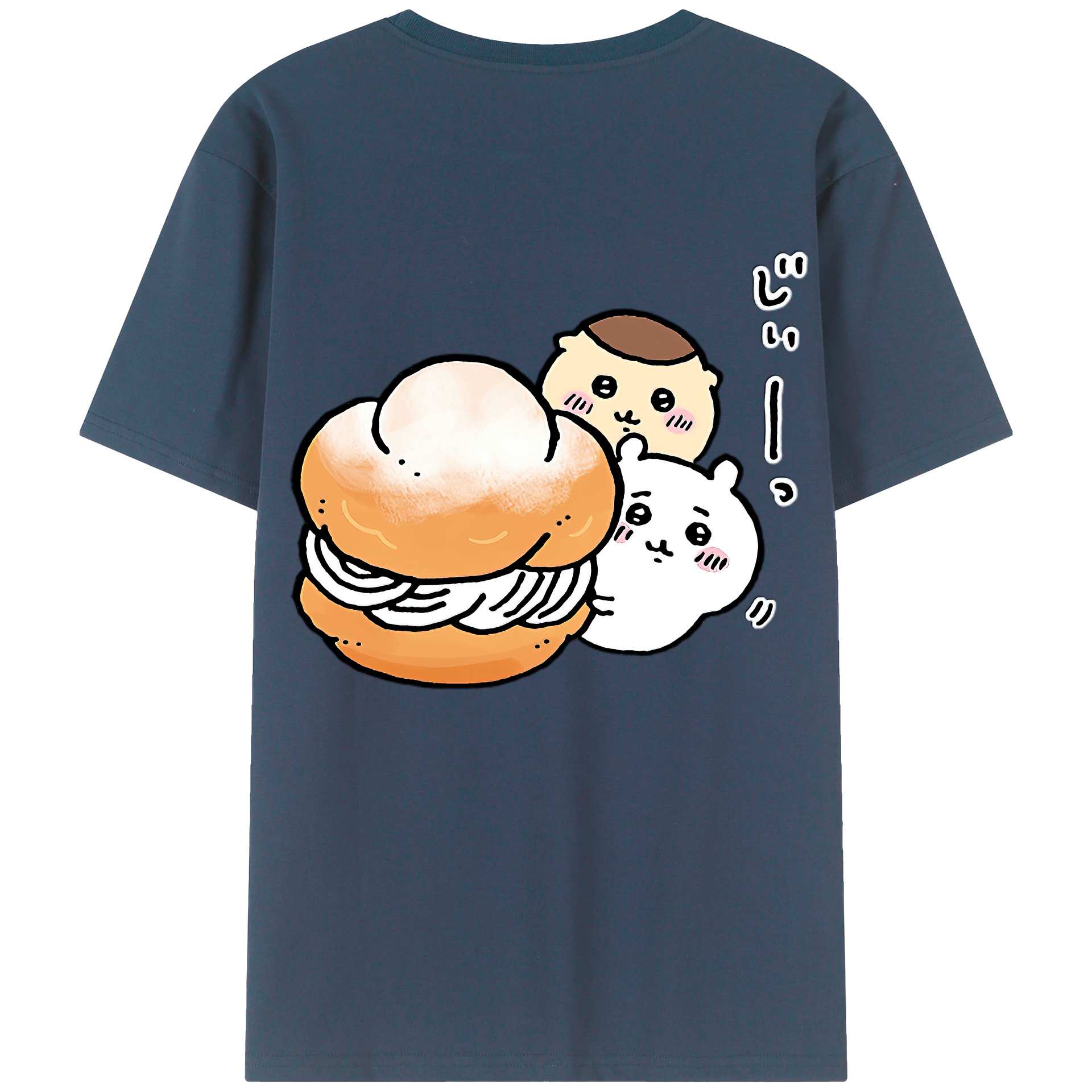 （画像用） ちいかわ くりまんじゅう Chii-kawa kuri manjū 綿100％半袖Tシャツ（背面プリント）