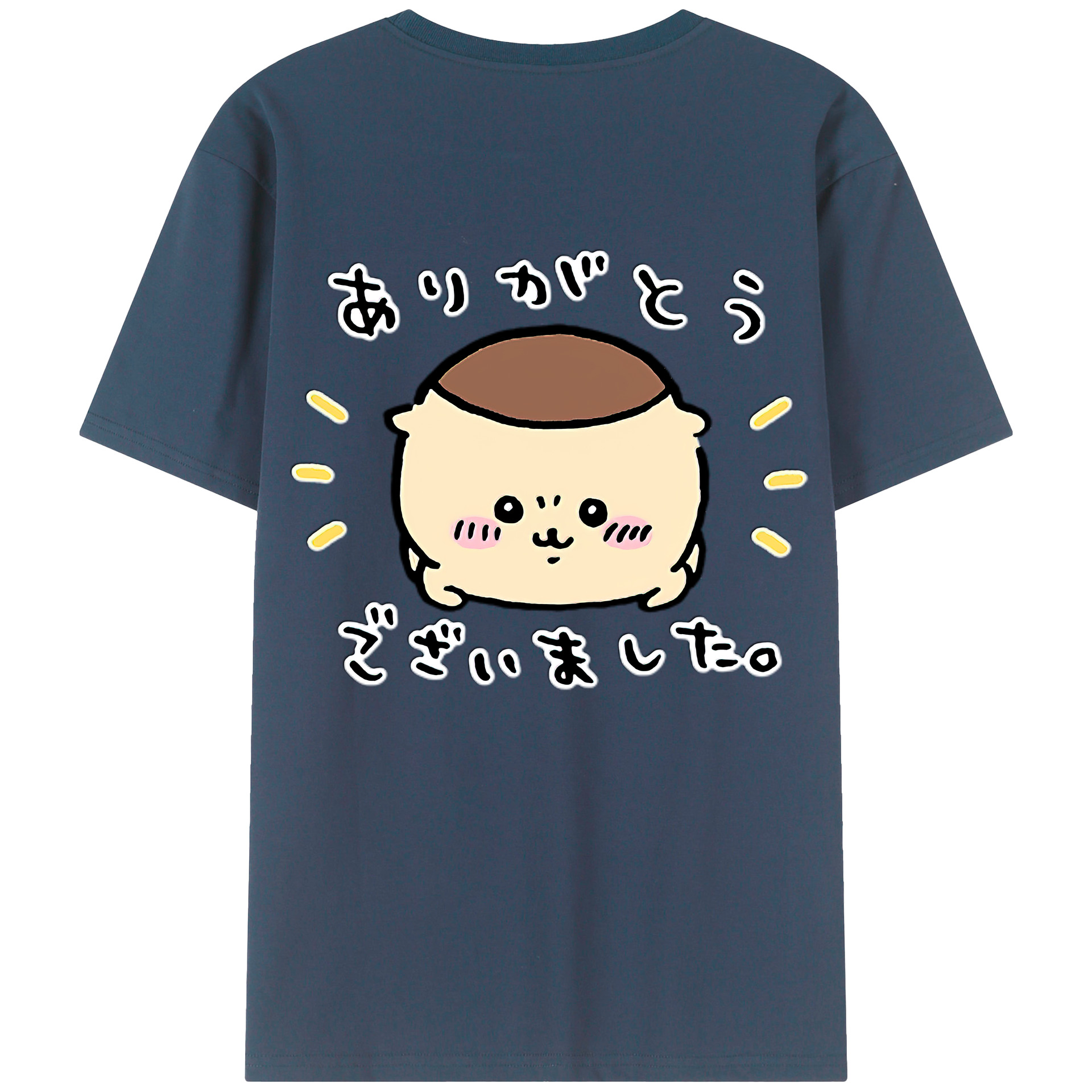 （画像用） ちいかわ くりまんじゅう Chii-kawa kuri manjū 綿100％半袖Tシャツ（背面プリント）