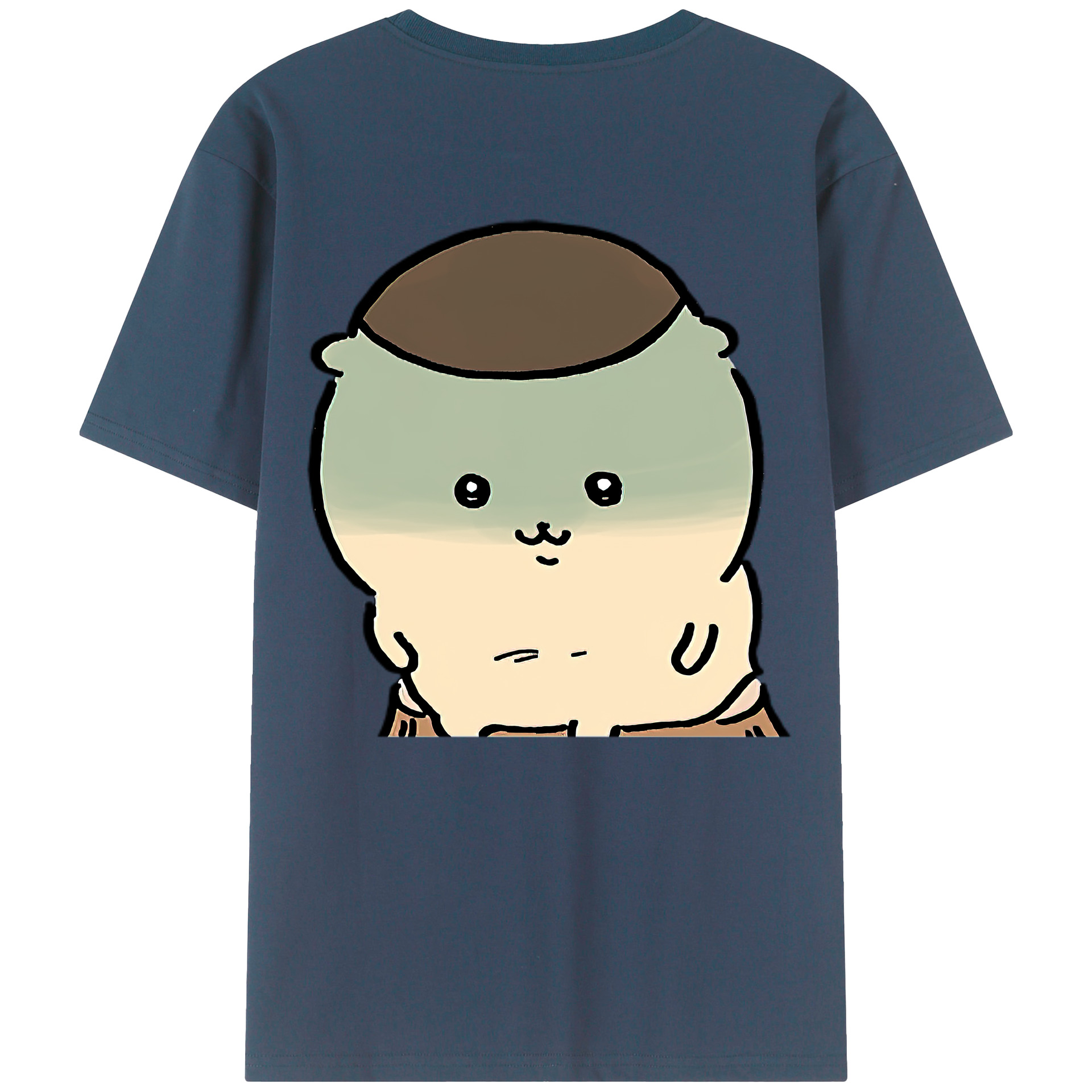 （画像用） ちいかわ くりまんじゅう Chii-kawa kuri manjū 綿100％半袖Tシャツ（背面プリント）