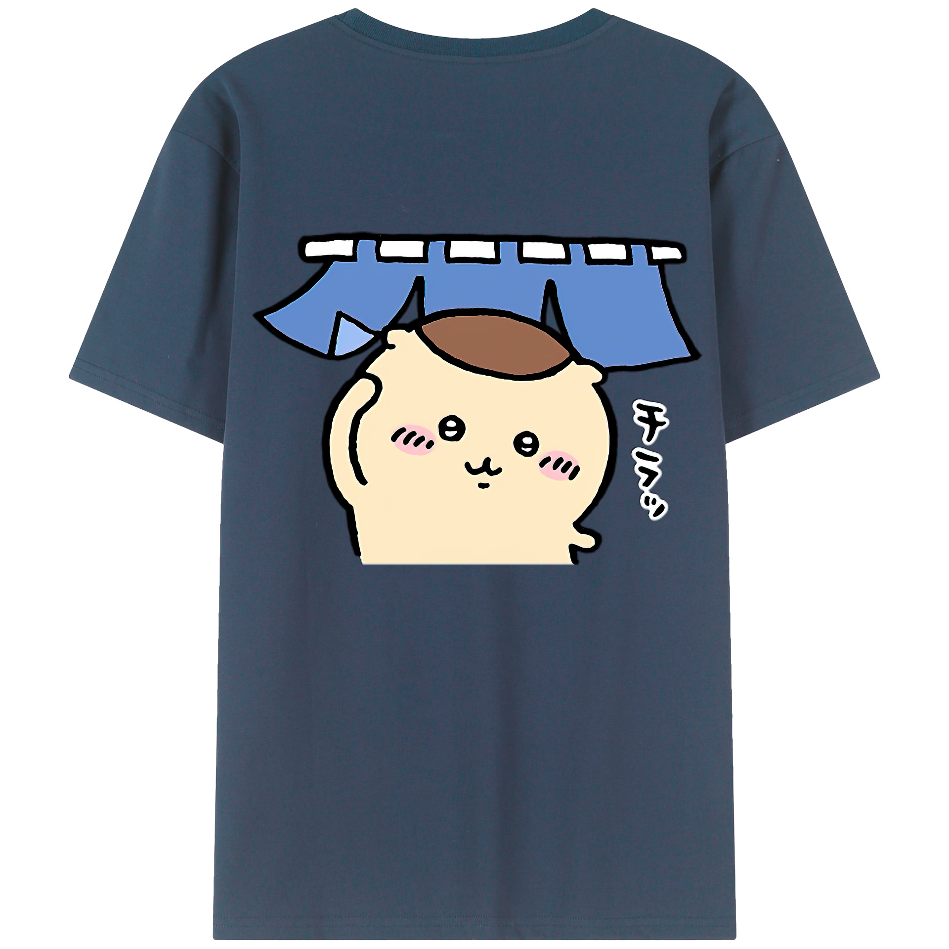 （画像用） ちいかわ くりまんじゅう Chii-kawa kuri manjū 綿100％半袖Tシャツ（背面プリント）
