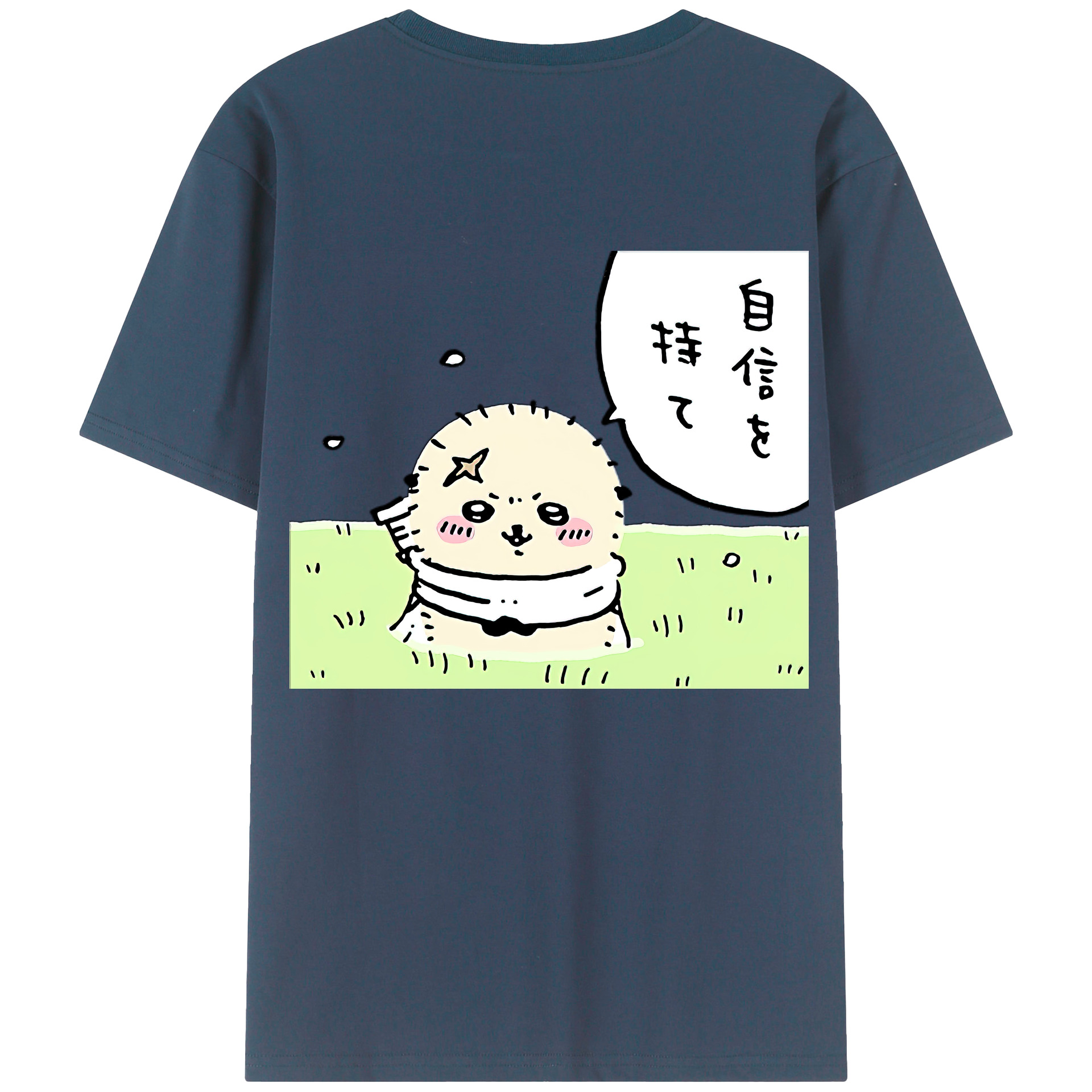 （画像用） ちいかわ ラッコ Chii-kawa Sea otter 綿100％半袖Tシャツ（背面プリント）