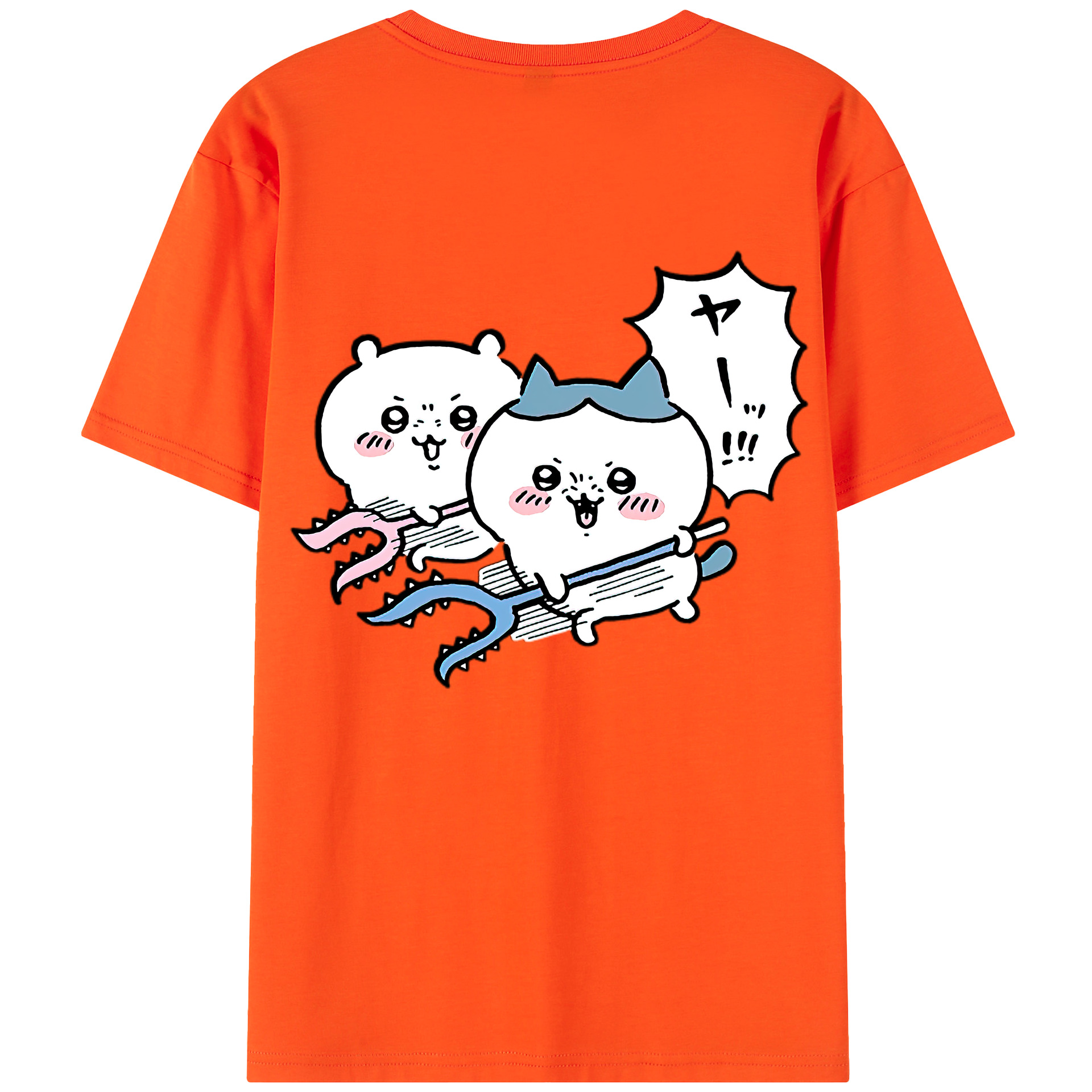 （画像用） ちいかわ ハチワレ Chii-kawa hachiware 綿100％半袖Tシャツ（背面プリント）