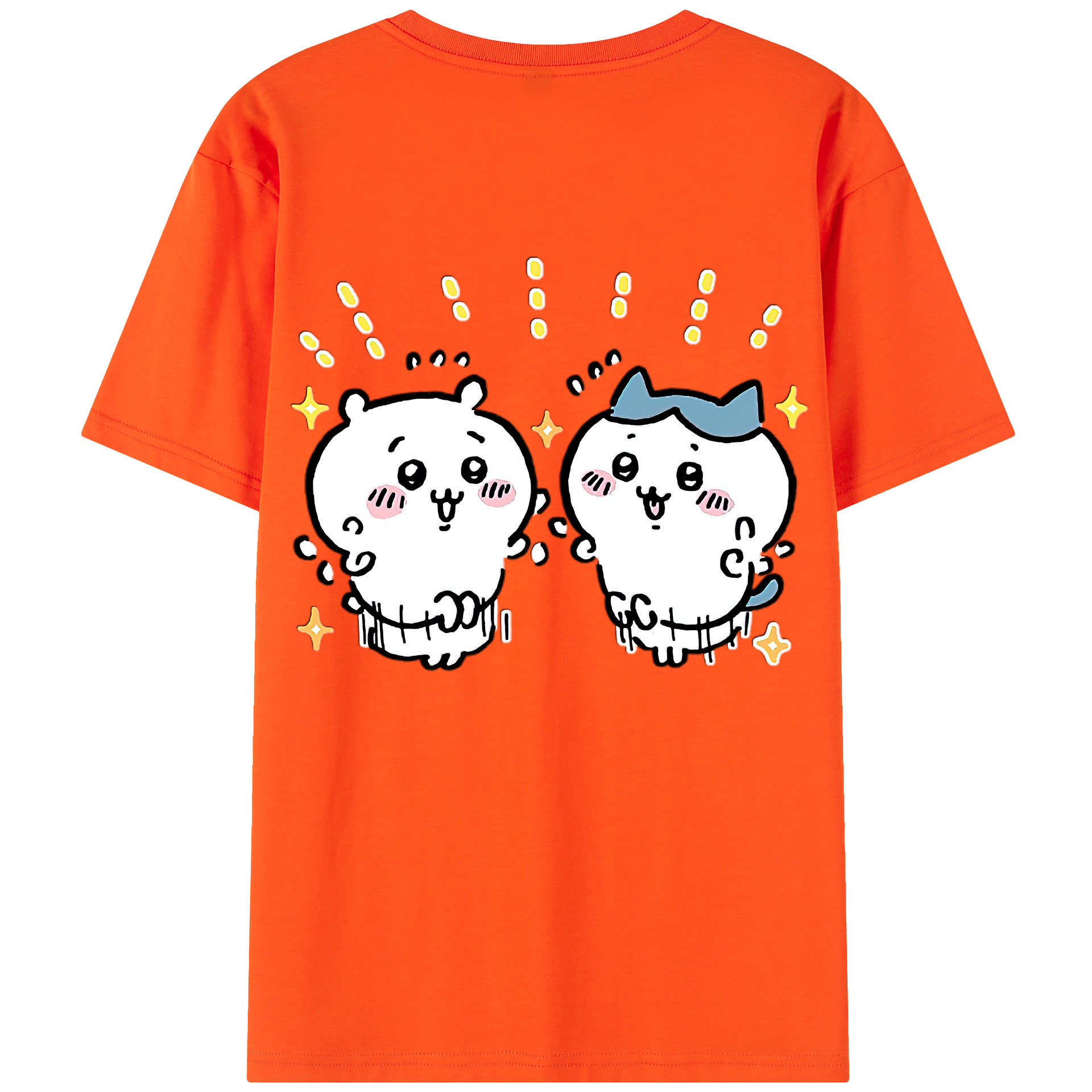 （画像用） ちいかわ ハチワレ Chii-kawa hachiware 綿100％半袖Tシャツ（背面プリント）