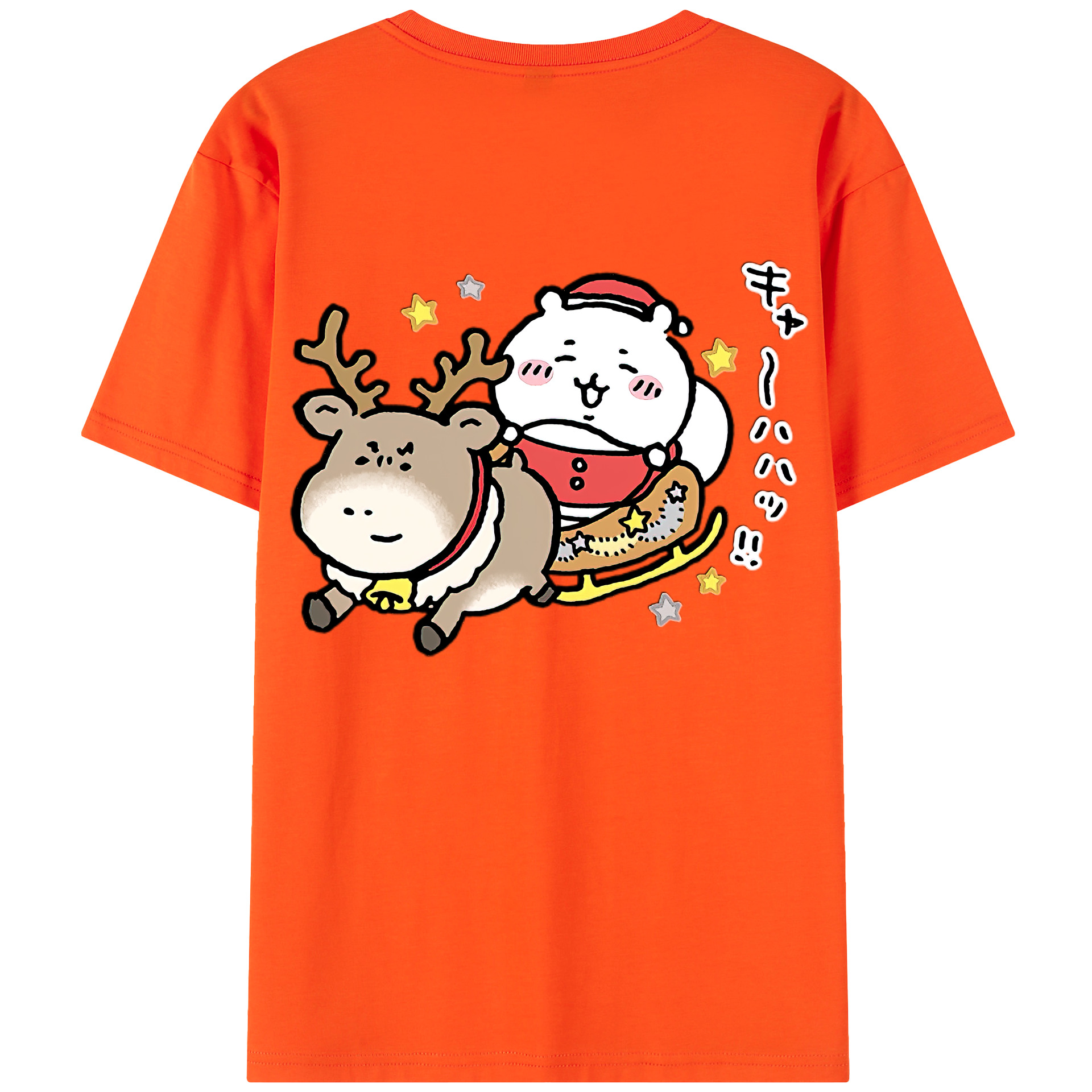 （画像用） ちいかわ ちいかわ Chii-kawa chiikawa 綿100％半袖Tシャツ（背面プリント）