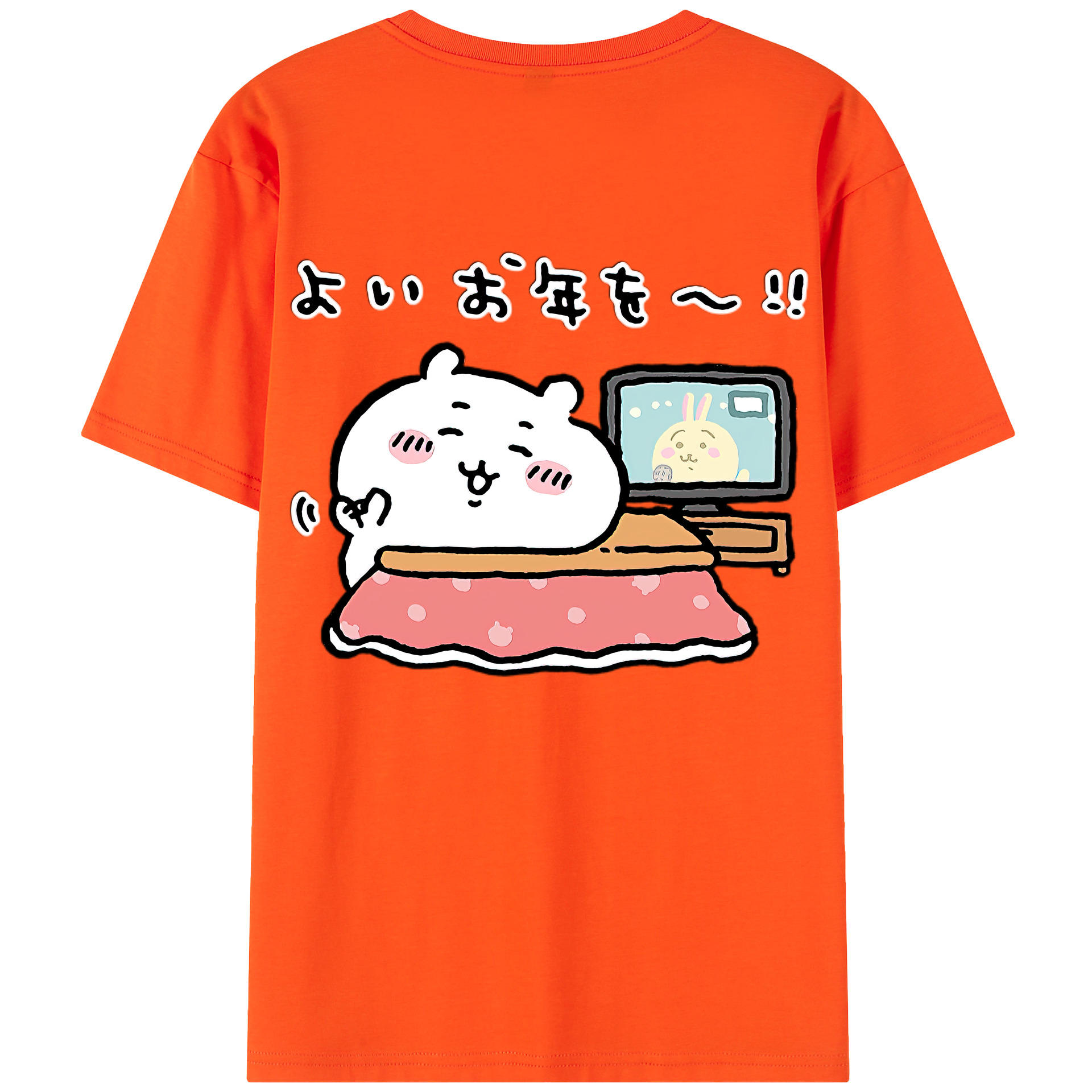 （画像用） ちいかわ ちいかわ Chii-kawa chiikawa 綿100％半袖Tシャツ（背面プリント）