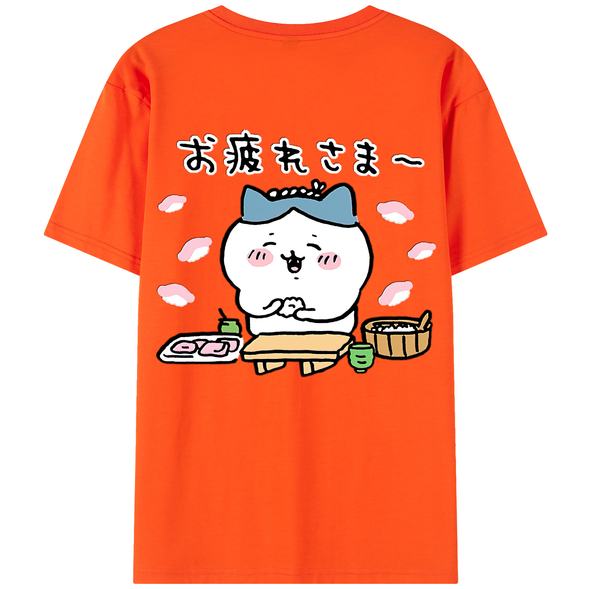 （画像用） ちいかわ ハチワレ Chii-kawa hachiware 綿100％半袖Tシャツ（背面プリント）