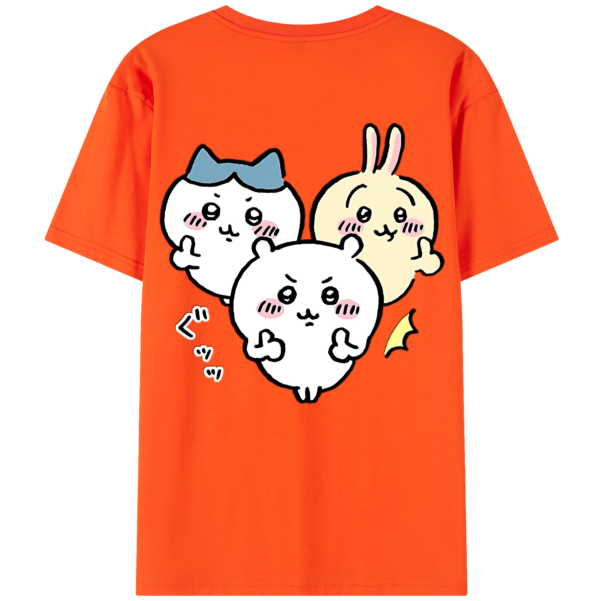 （画像用） ちいかわ うさぎ Chii-kawa usagi 綿100％半袖Tシャツ（背面プリント）